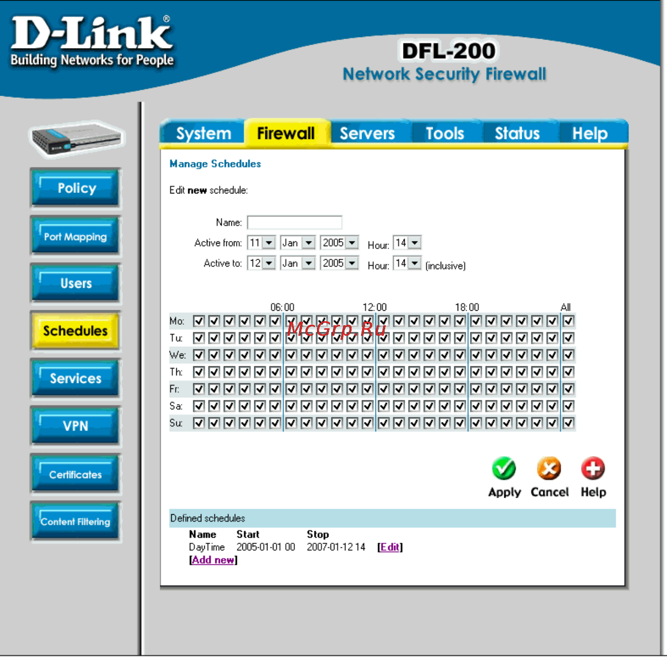 D-Link DFL-200 [38/133] Schedules