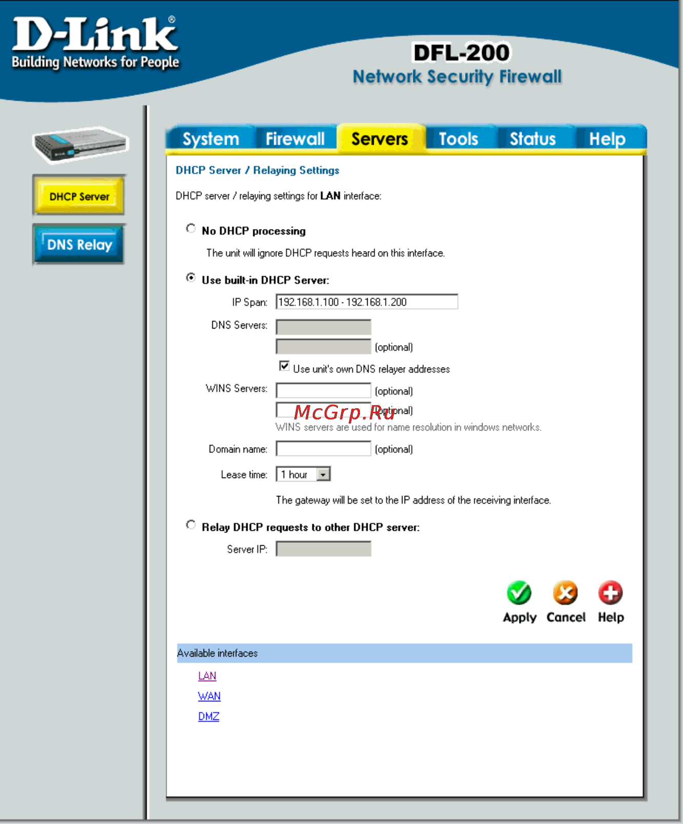 D-Link DFL-210 [59/133] Servers