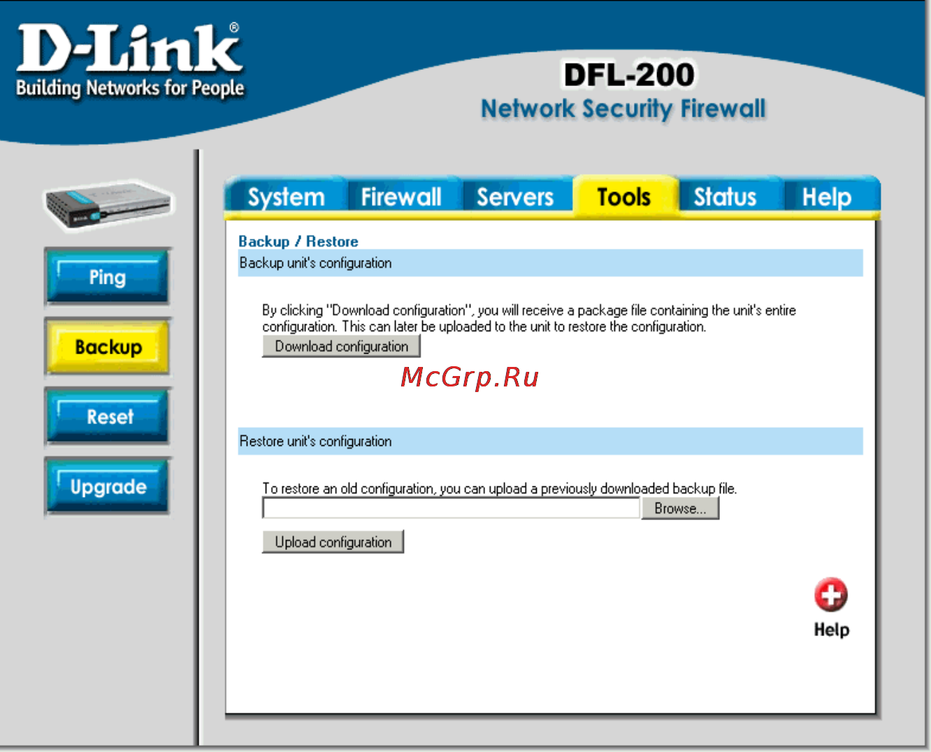 D-Link DFL-200 [65/133] Backup