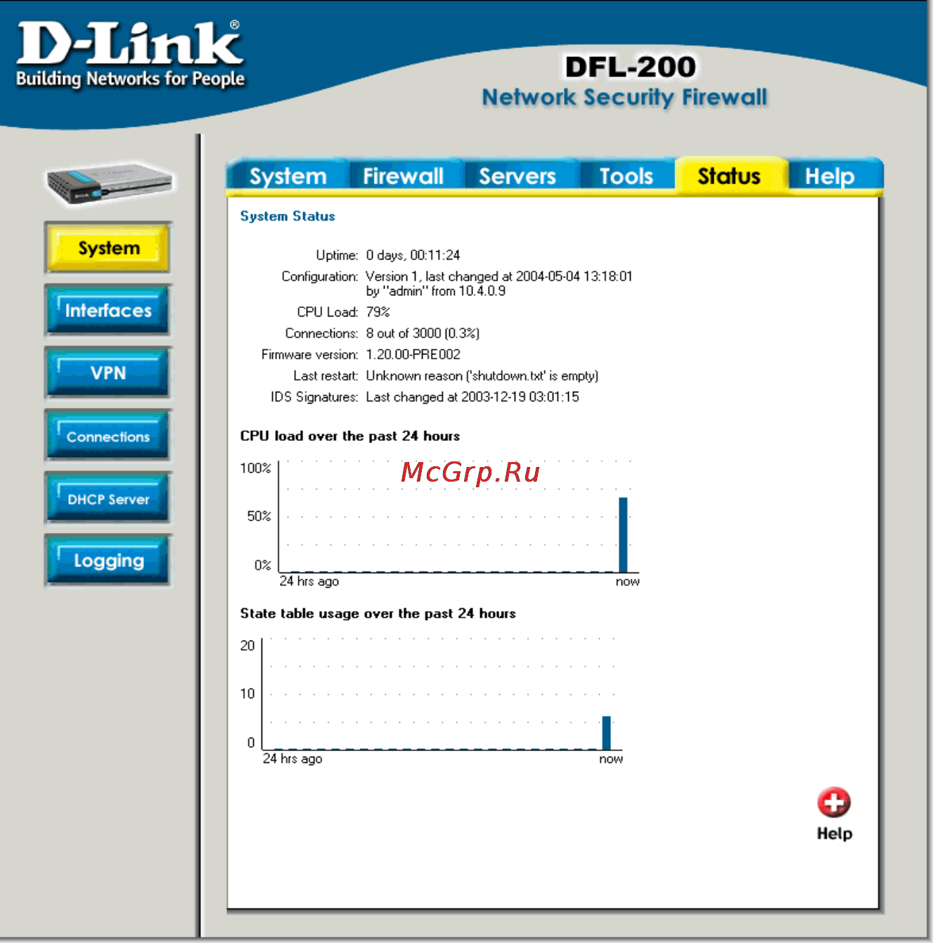 D-Link DFL-200 [70/133] Status