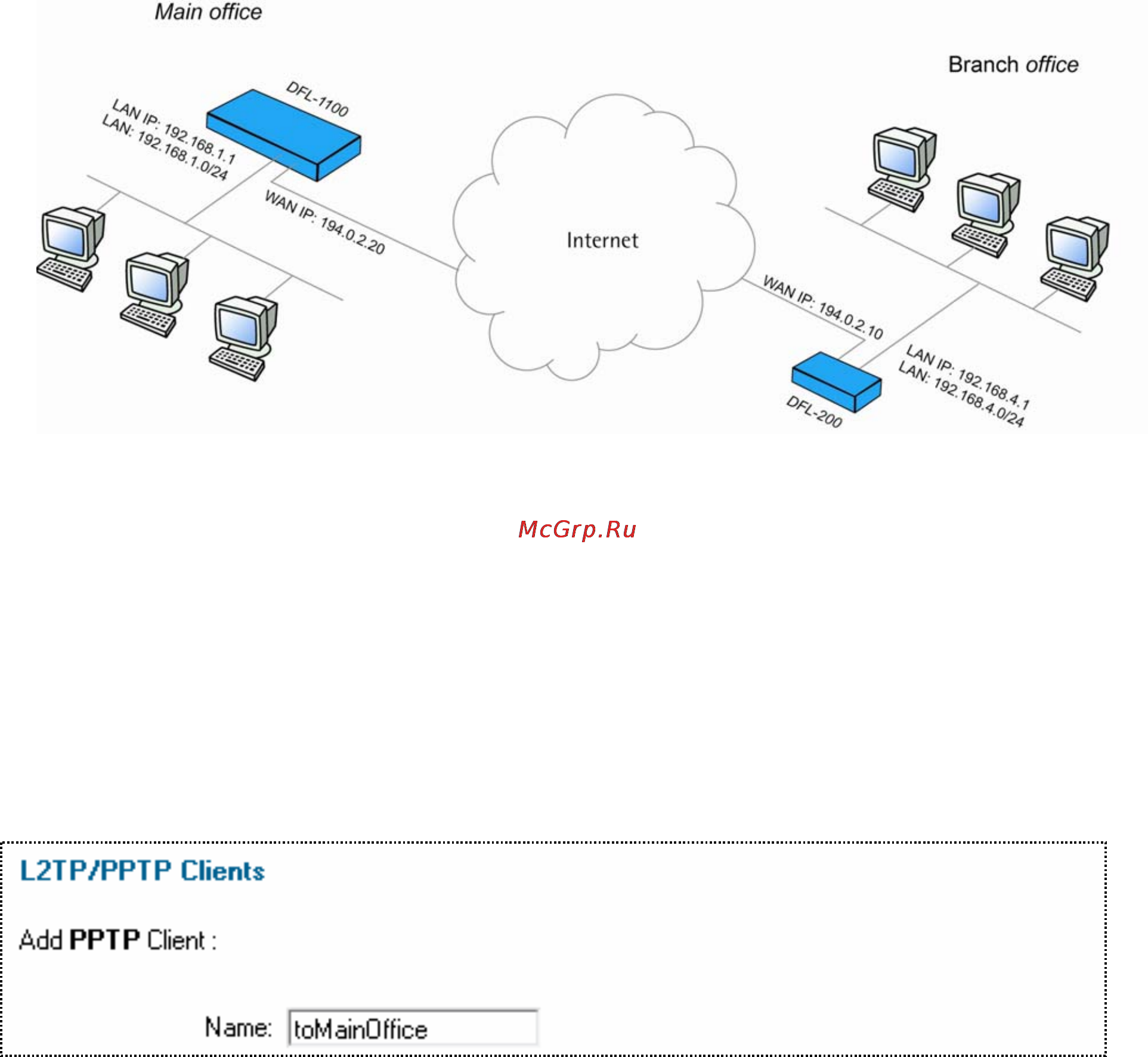D-Link DFL-200 [83/133] Lan to lan vpn using pptp