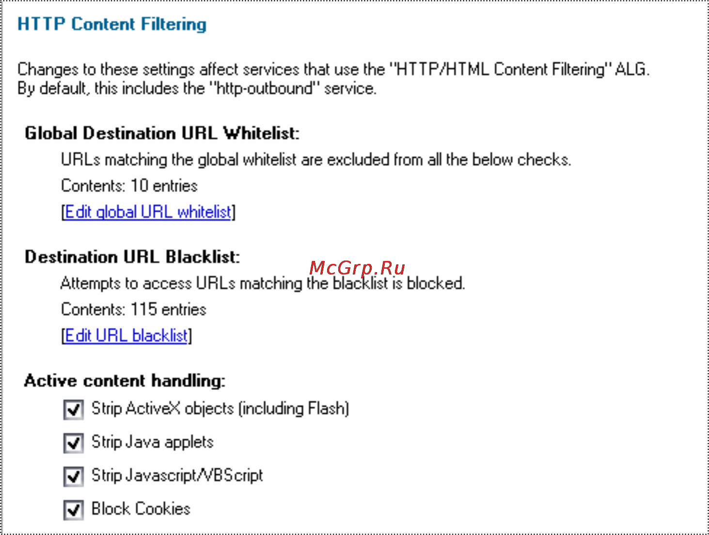 D-Link DFL-700 [119/131] Content filtering