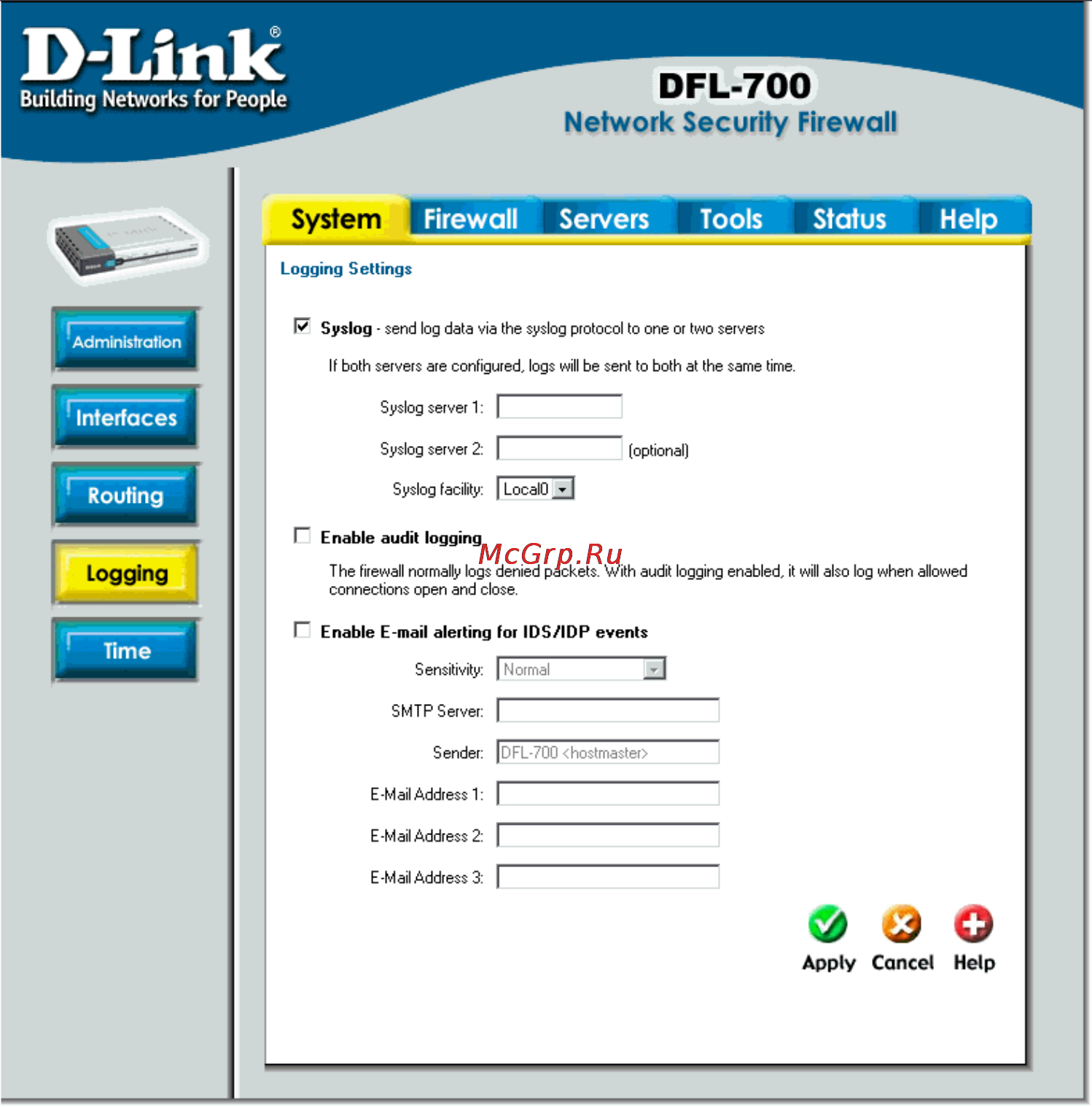 D-Link DFL-700 [23/131] Logging