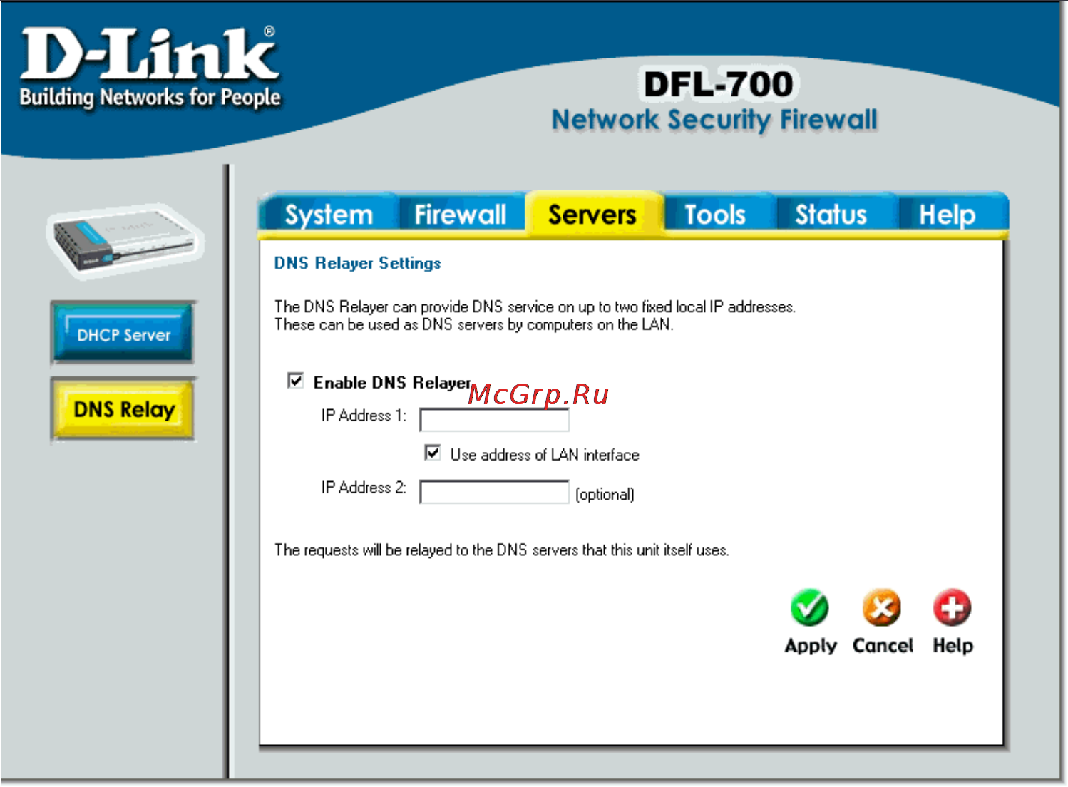 D-Link DFL-700 [66/131] Dns relayer settings