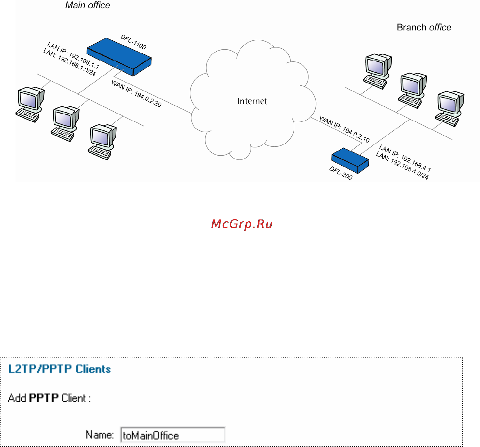 D-Link DFL-700 [87/131] Lan to lan vpn using pptp