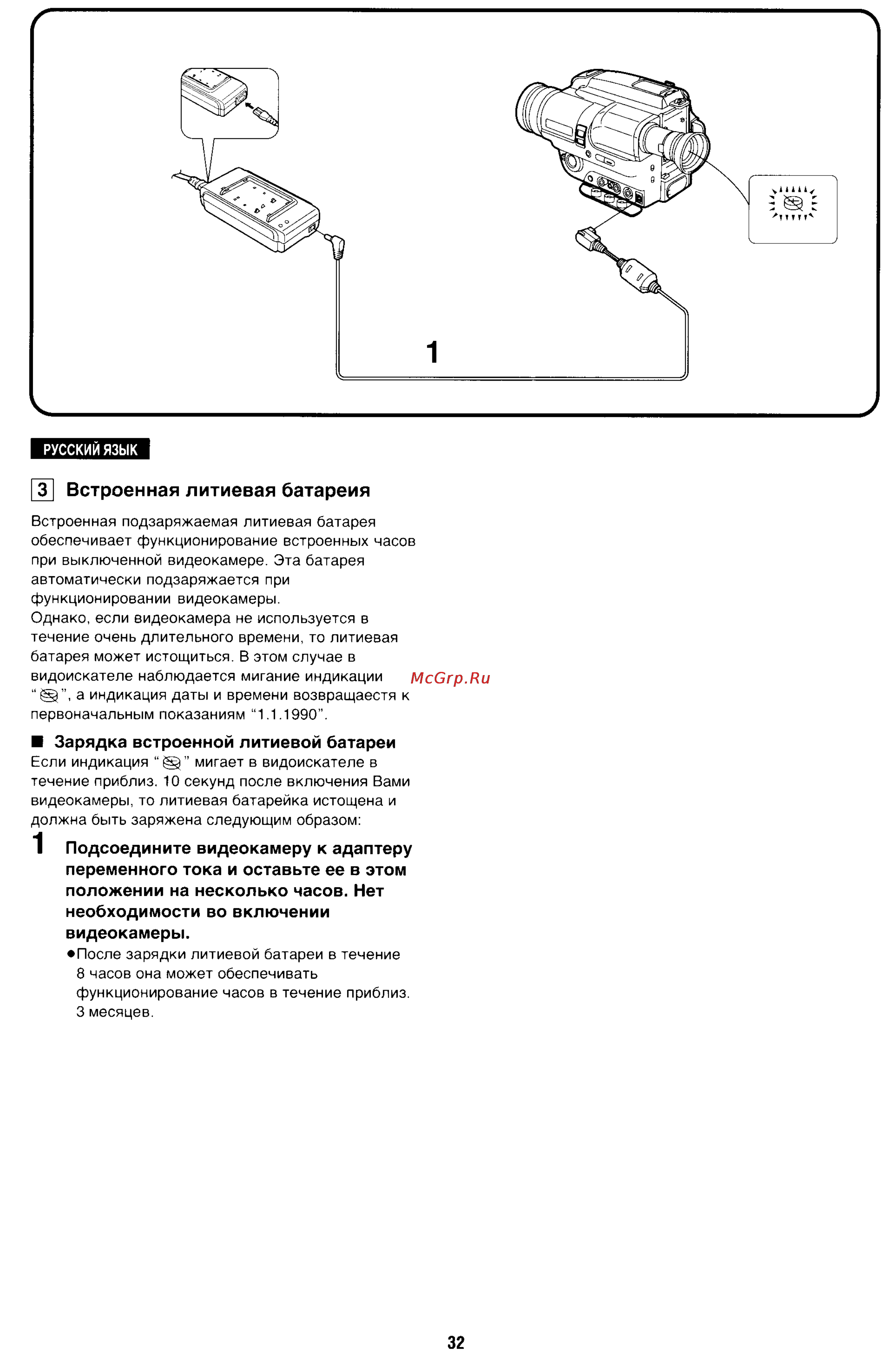 Panasonic NV-S88E [32/72] Встроенная литиевая батареия