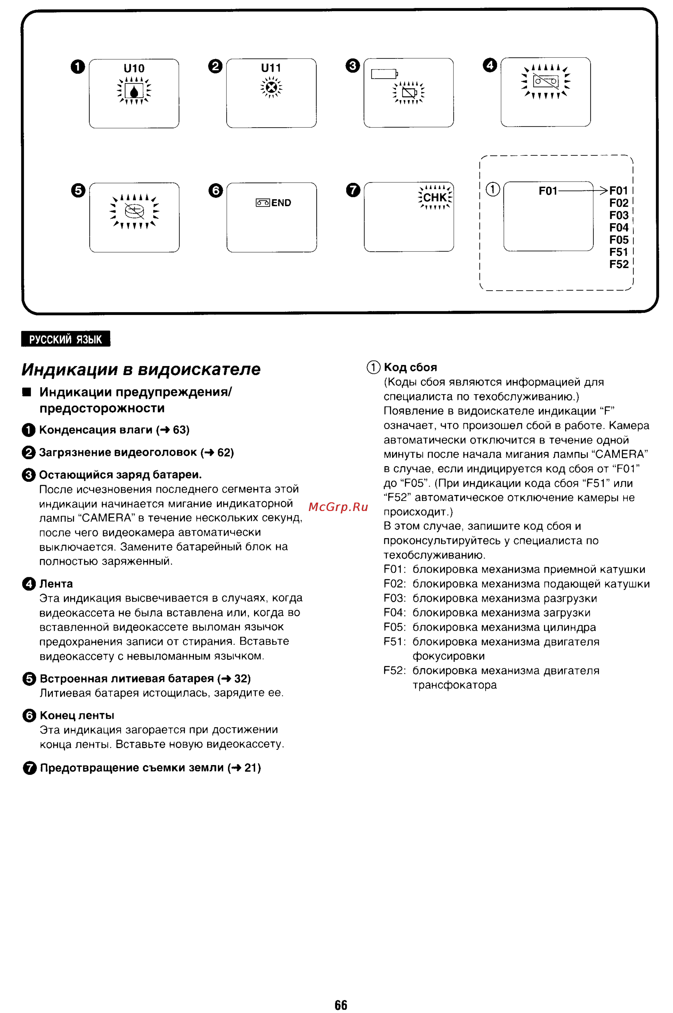 Panasonic NV-S88E [66/72] Индикации предупреждения