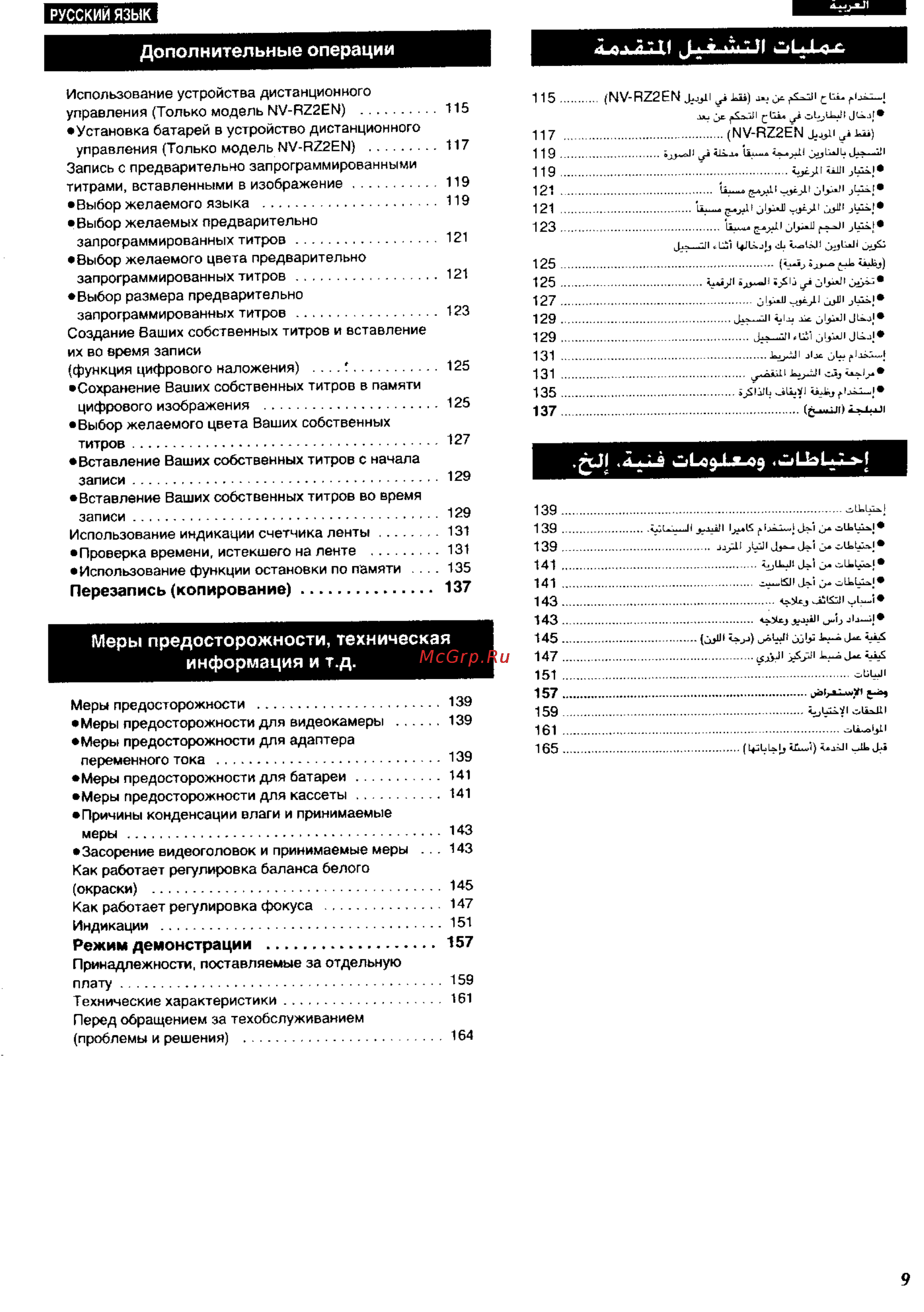 Panasonic NV-RZ1EN [5/149] Дополнительные операции