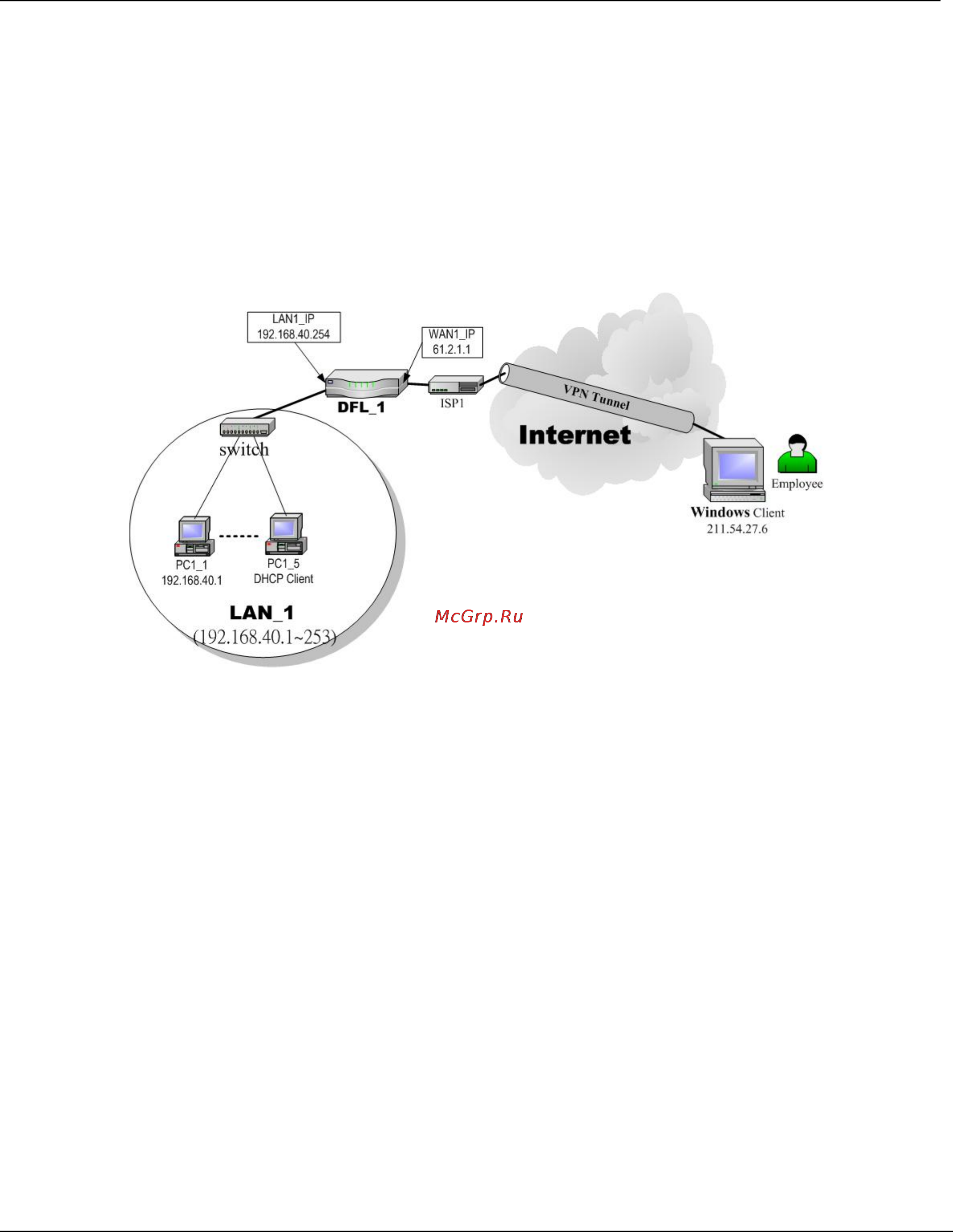 D-Link DFL-1500 [169/271] Chapter 20 remote access vpn windows client