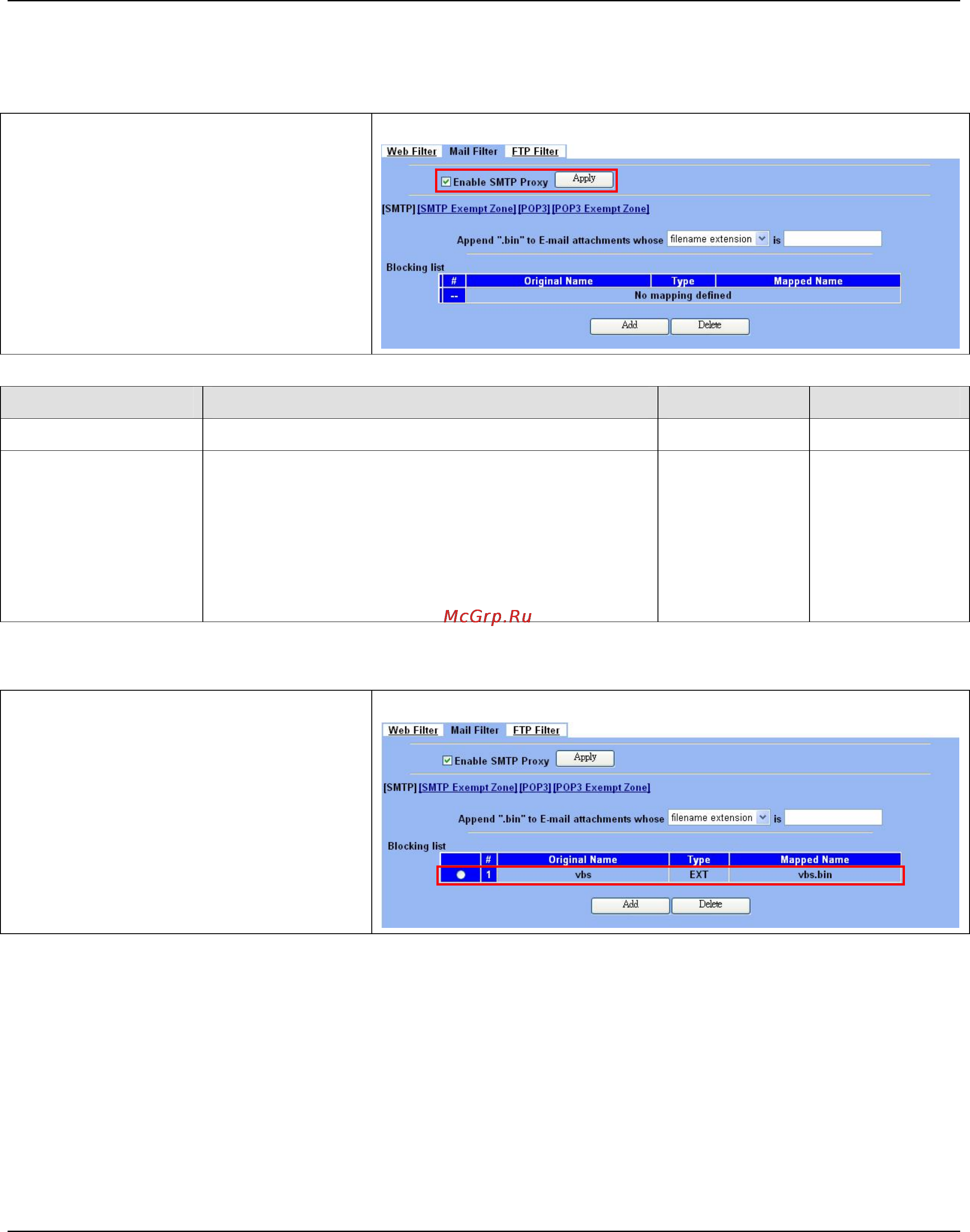 D-Link DFL-1500 [202/271] Smtp filters