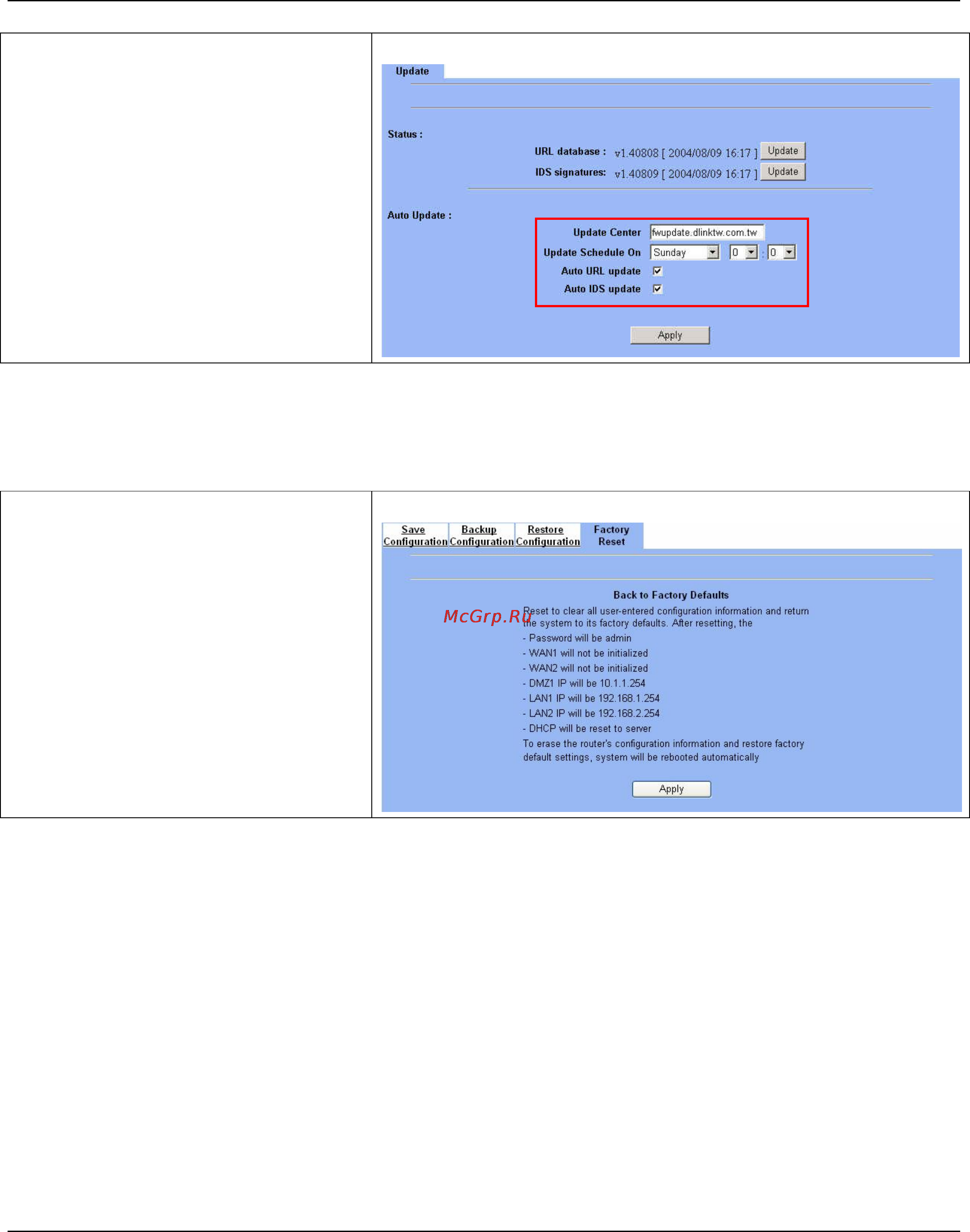 D-Link DFL-1500 [242/271] Factory reset under web gui