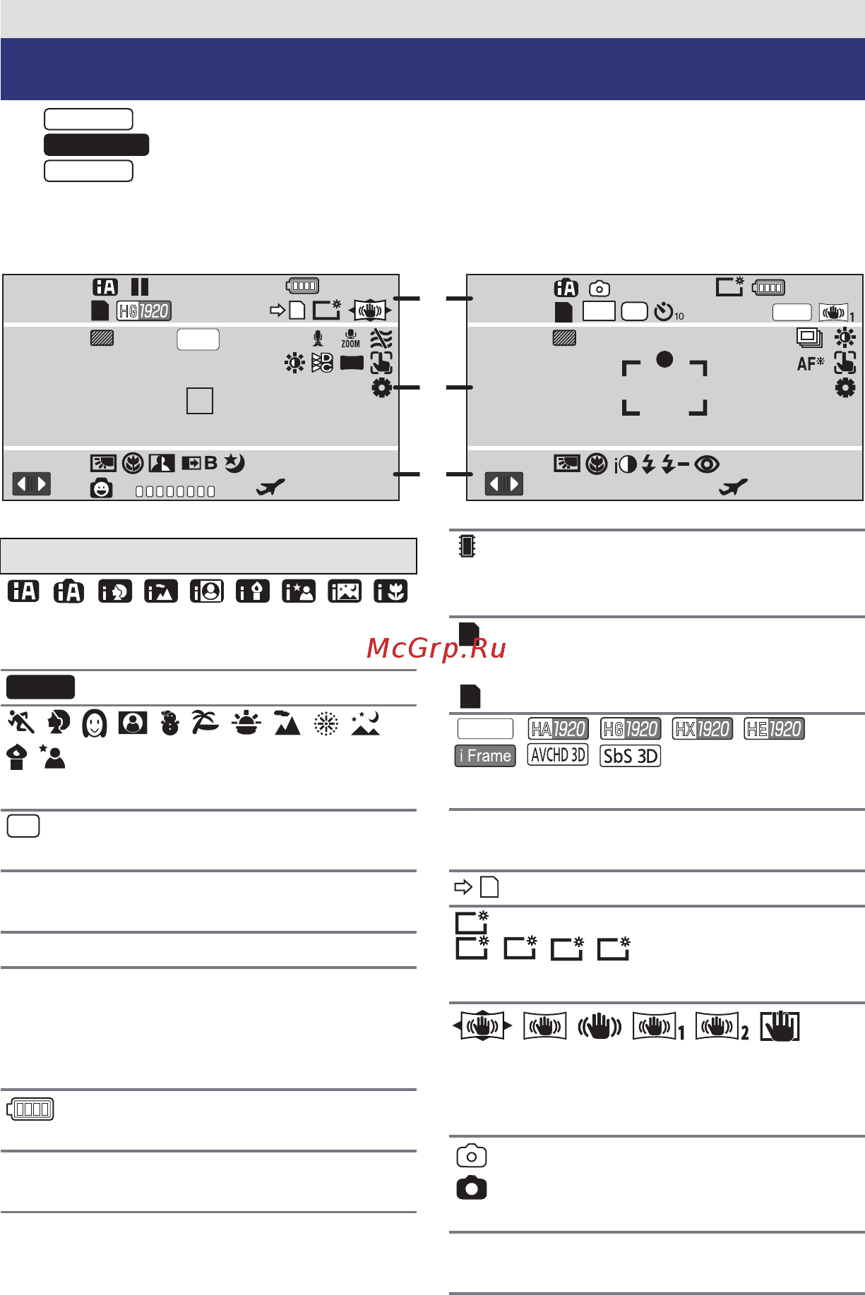 Panasonic HC-X900 Black [146/168] Обозначения