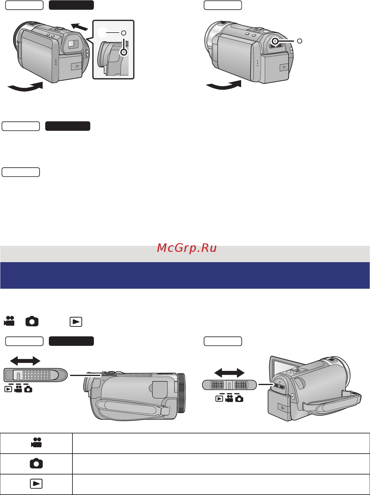 Panasonic HC-X800 Black [18/168] Выбор режима