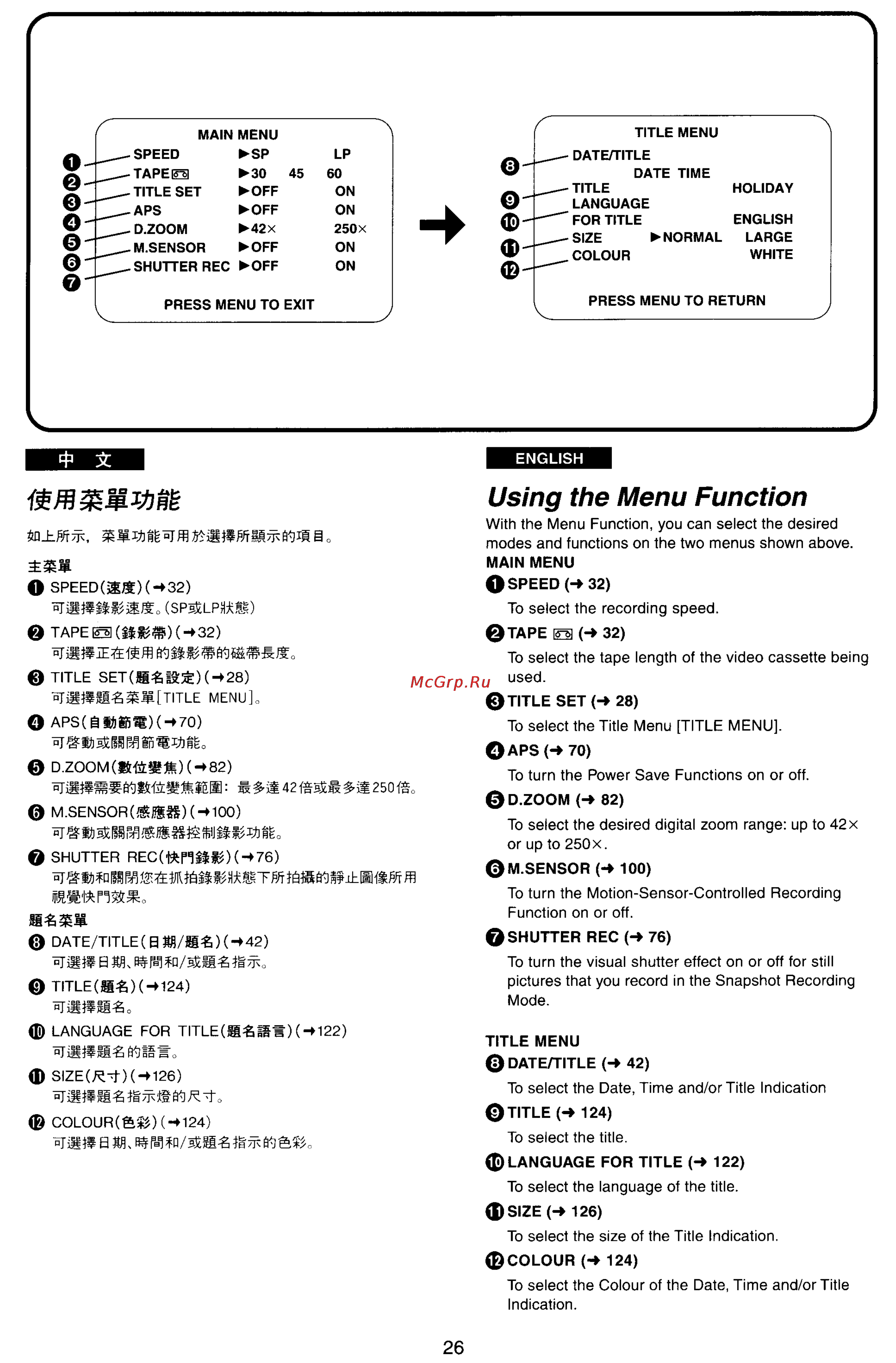 Panasonic NV-RX77EN [22/155] Using the menu function
