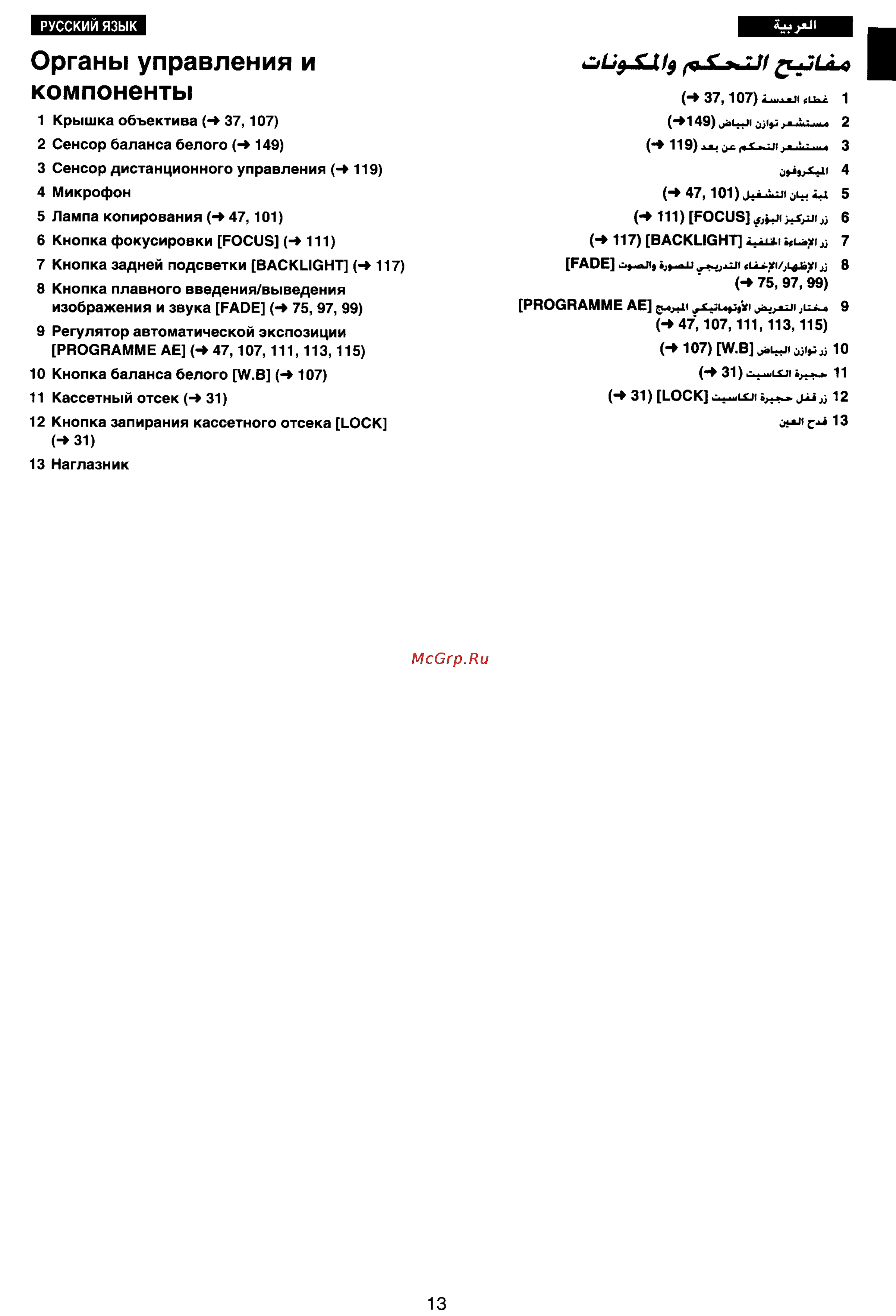 Panasonic NV-RX77EN [9/155] Органы управления и компоненты