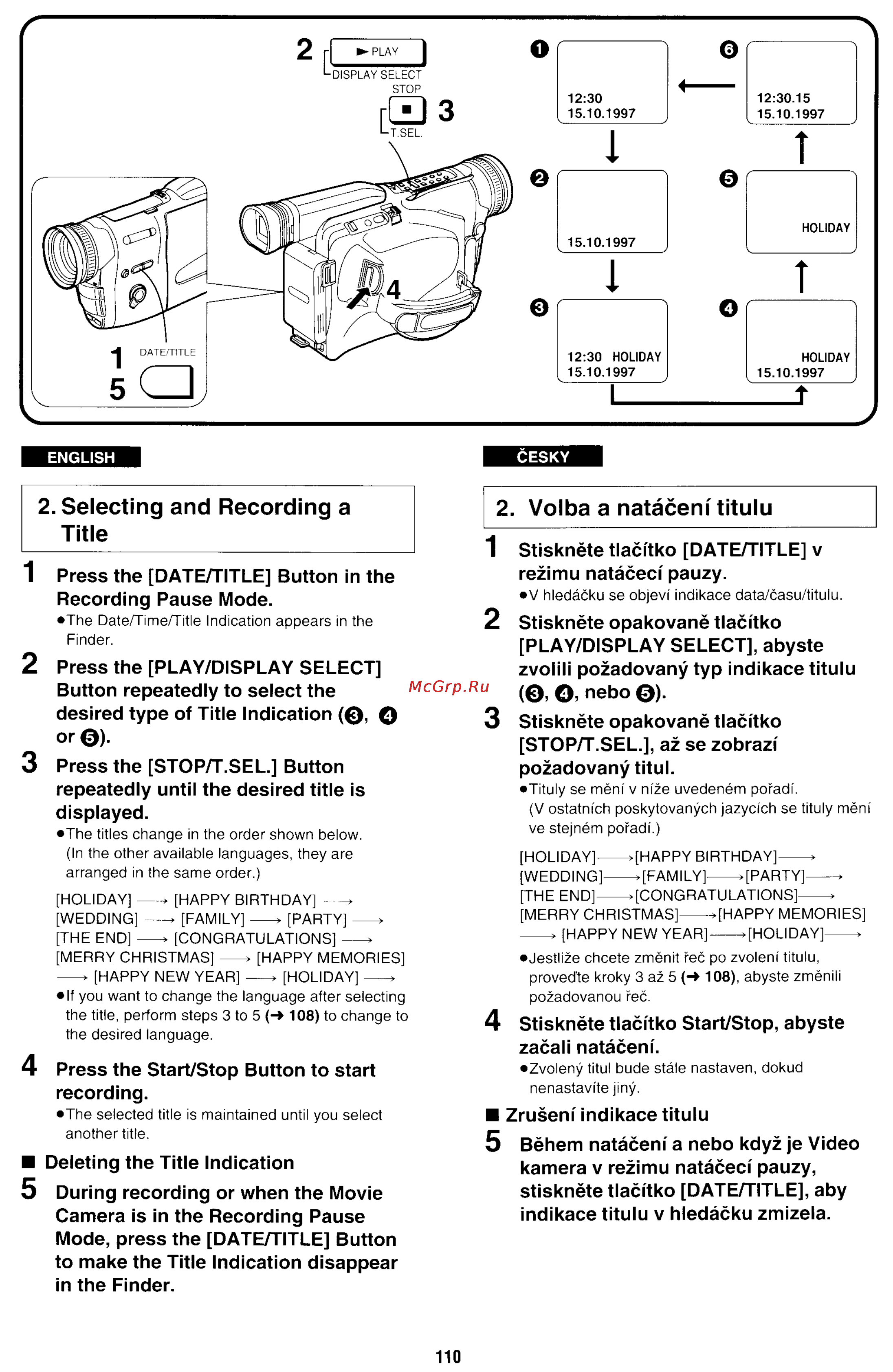 Panasonic NV-RX70EE [105/132] Selecting and recording a
