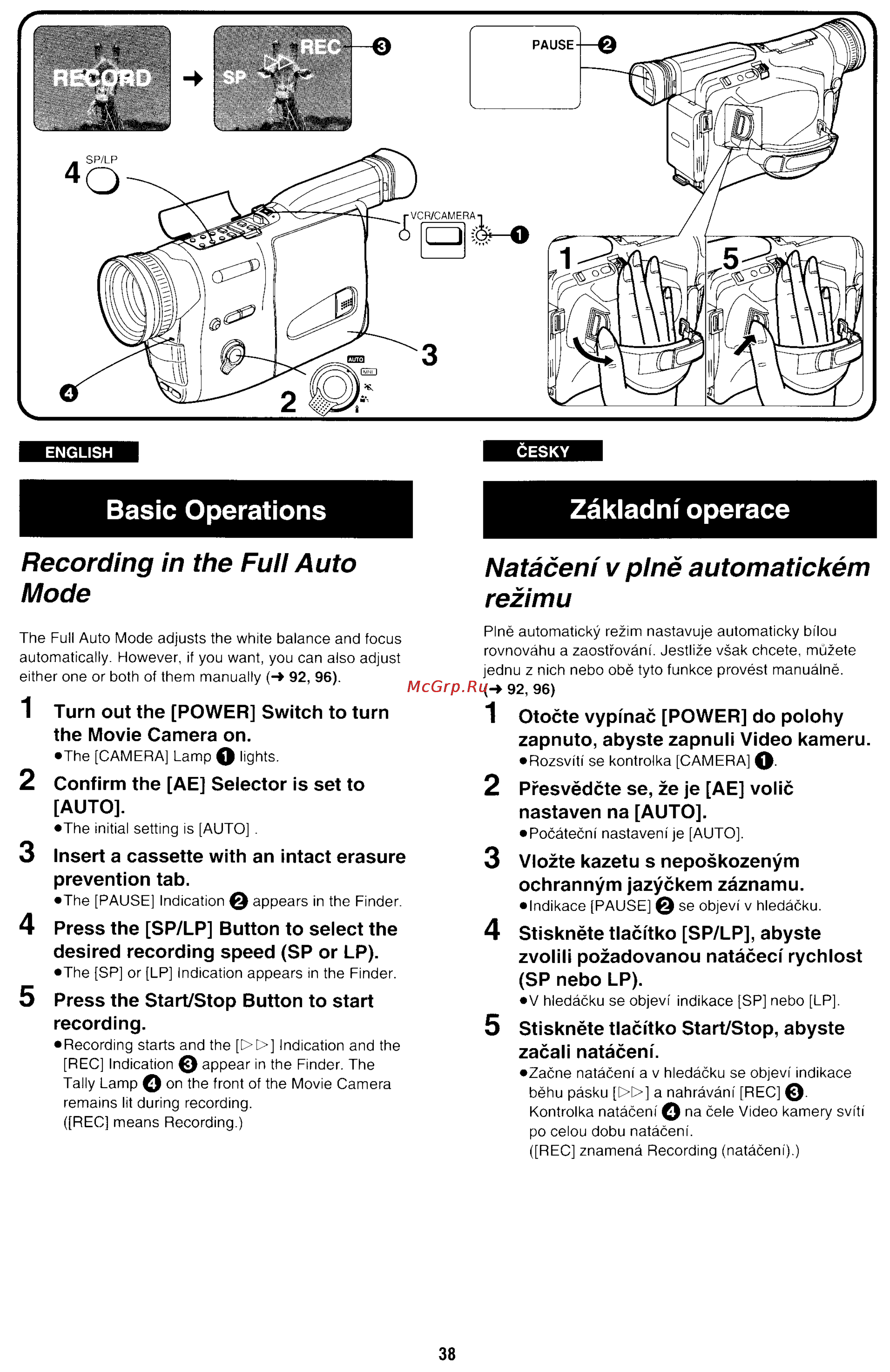 Panasonic NV-RX70EE [35/132] Basic operations základní operace