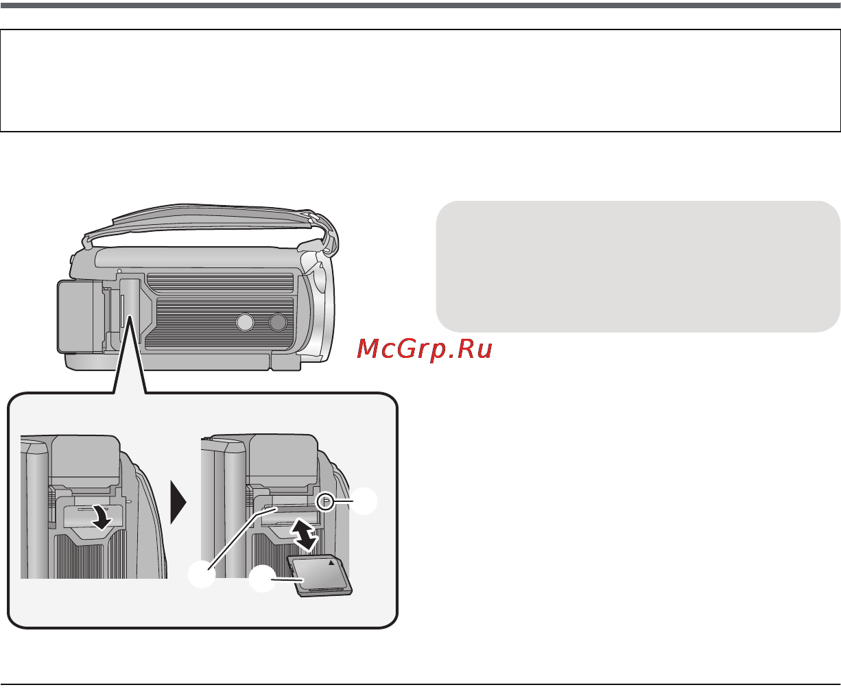Panasonic HC-V700 [13/158] Откройте крышку карты sd и вставьте карту sd в слот для карты или извлеките ее из слота b