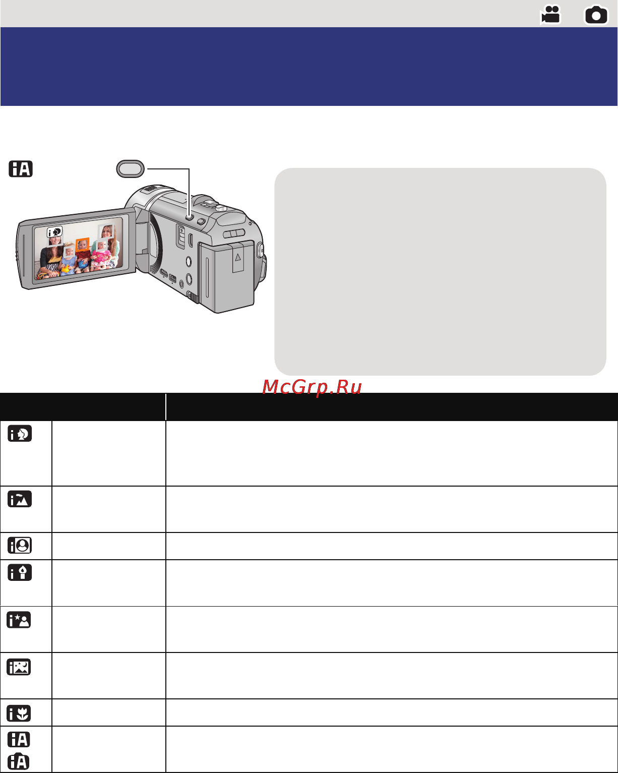 Panasonic HC-V700 [25/158] Интеллектуальный автоматический режим