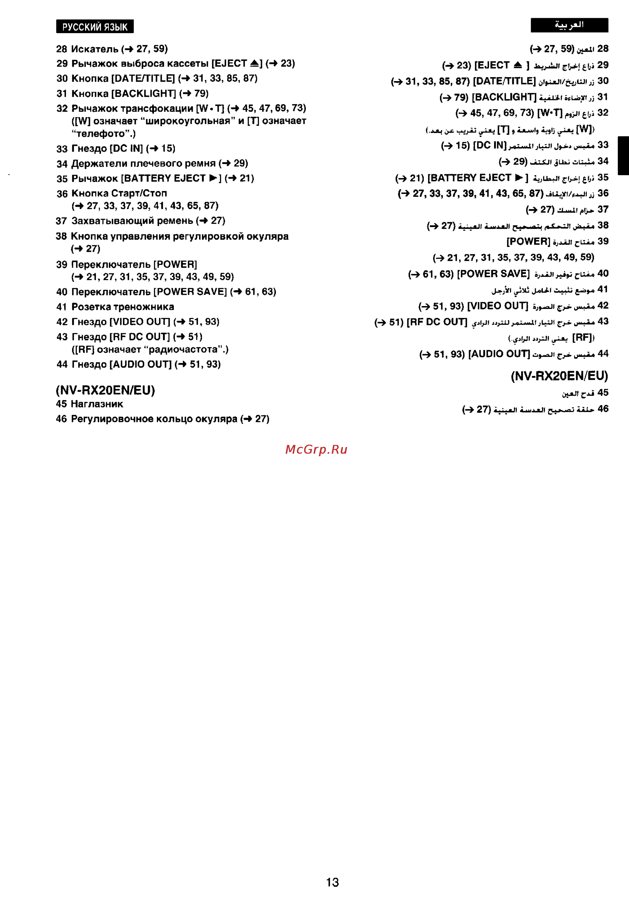 Panasonic NV-RX20EN [10/106] Nv rx20en eu