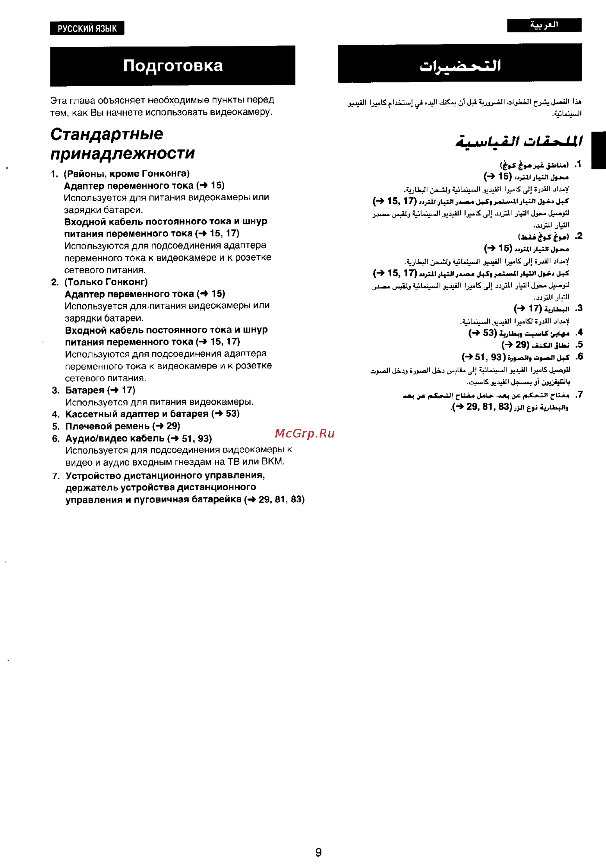 Panasonic NV-RX20EN [6/106] Стандартные принадлежности