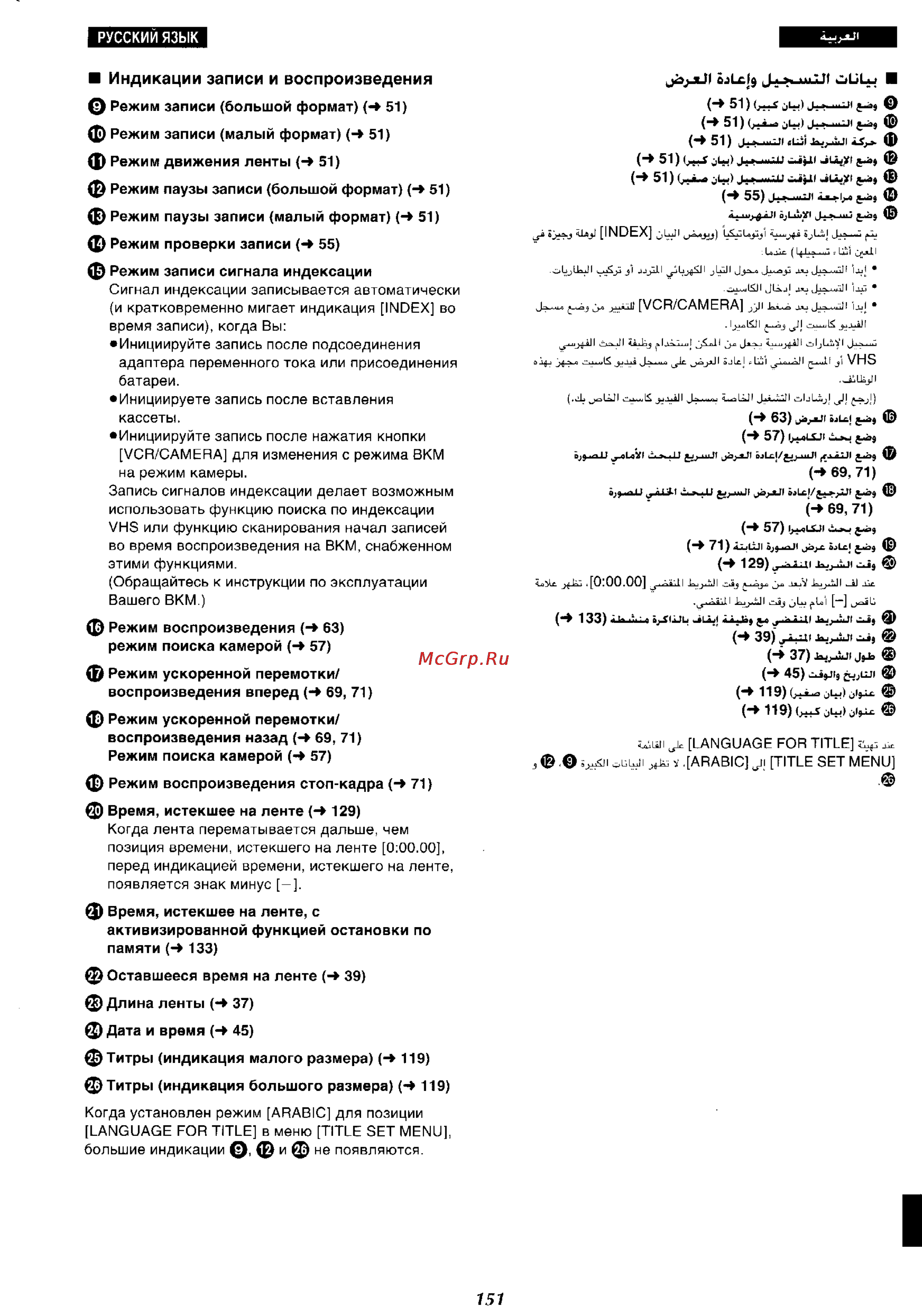 Panasonic NV-RX27EN [139/150] Индикации записи и воспроизведения