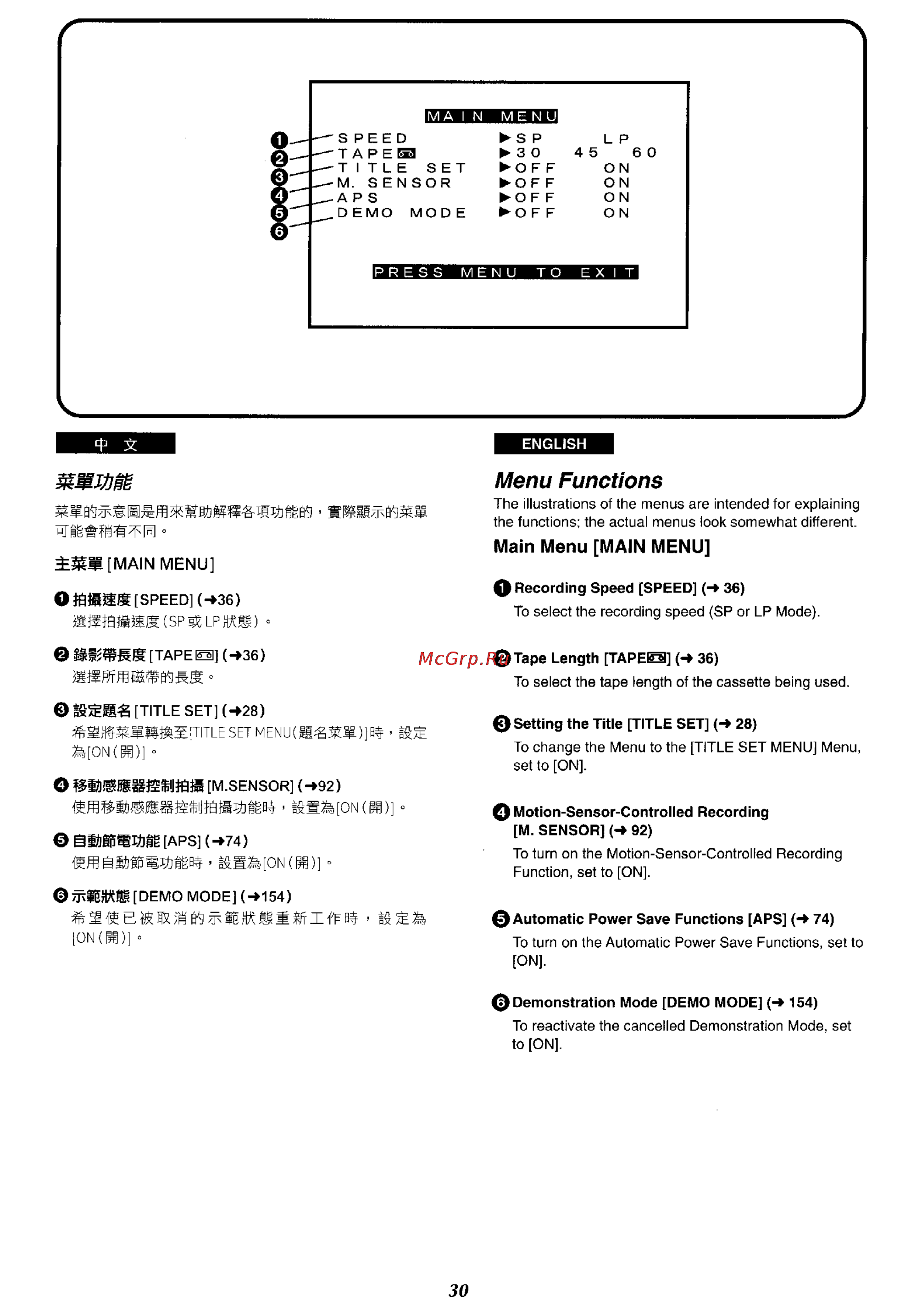 Panasonic NV-RX27EN [26/150] Menu functions