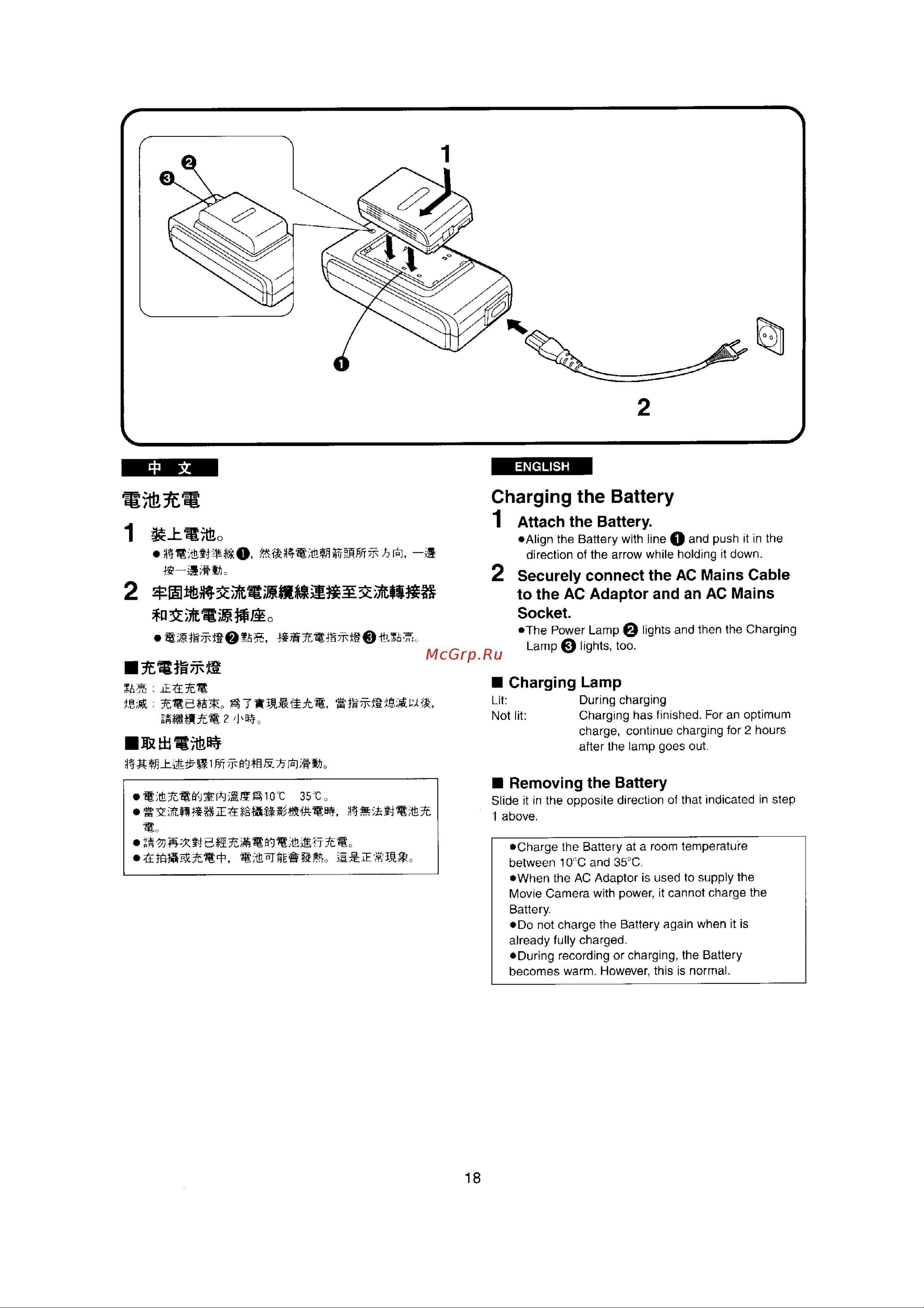 Panasonic NV-RX22EN [15/124] Charging the battery 1