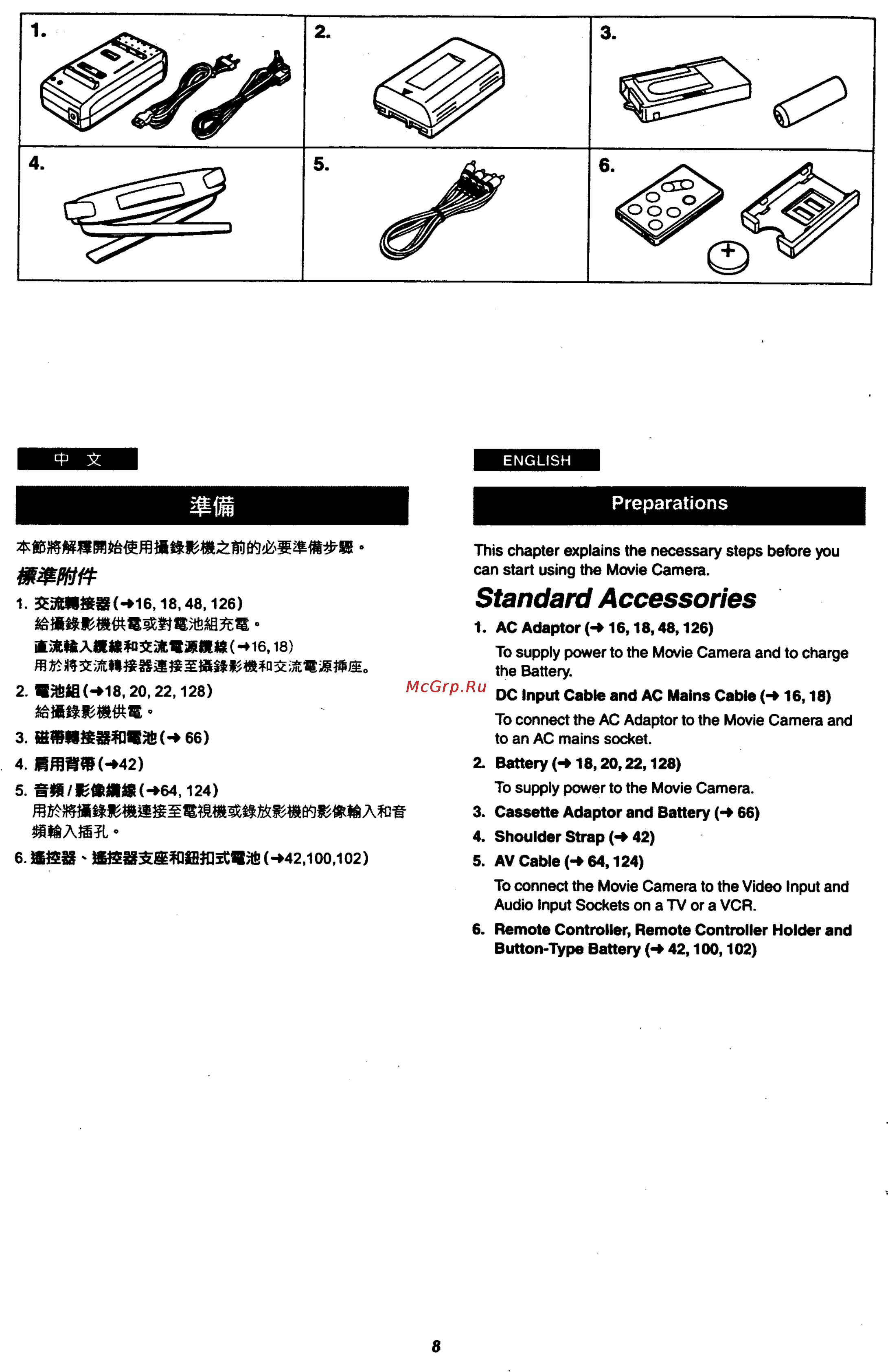 Panasonic NV-RX18EN [5/141] Standard accessories