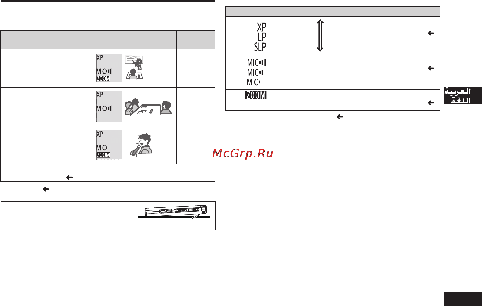 Panasonic RR-US510 [137/200] ﻞﻴﺠﺴﺘﻟﺍ ﺔﺌﻴﻬﺗ ﻉﺎﺿﻭﺃ