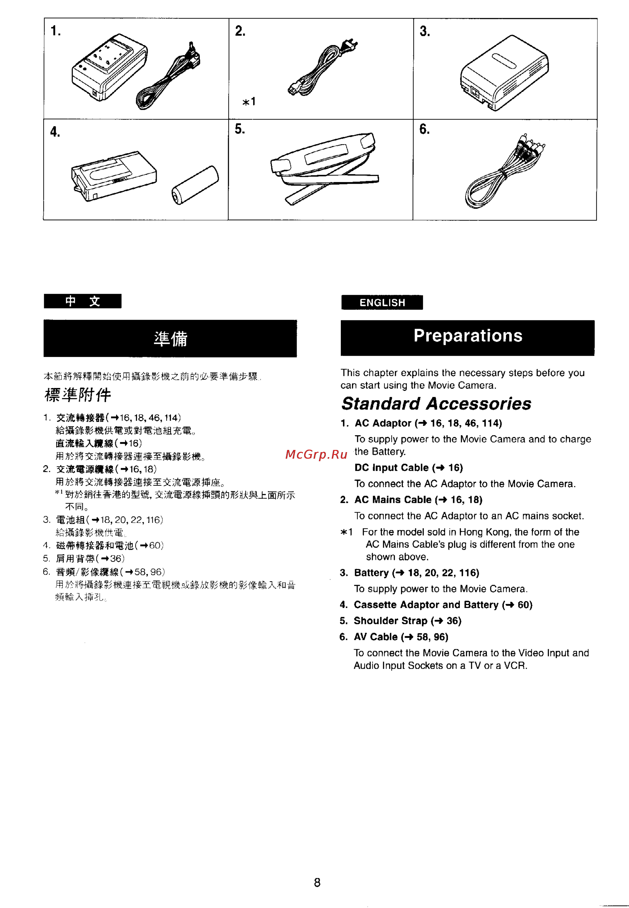 Panasonic NV-RX11EN [5/110] Standard accessories