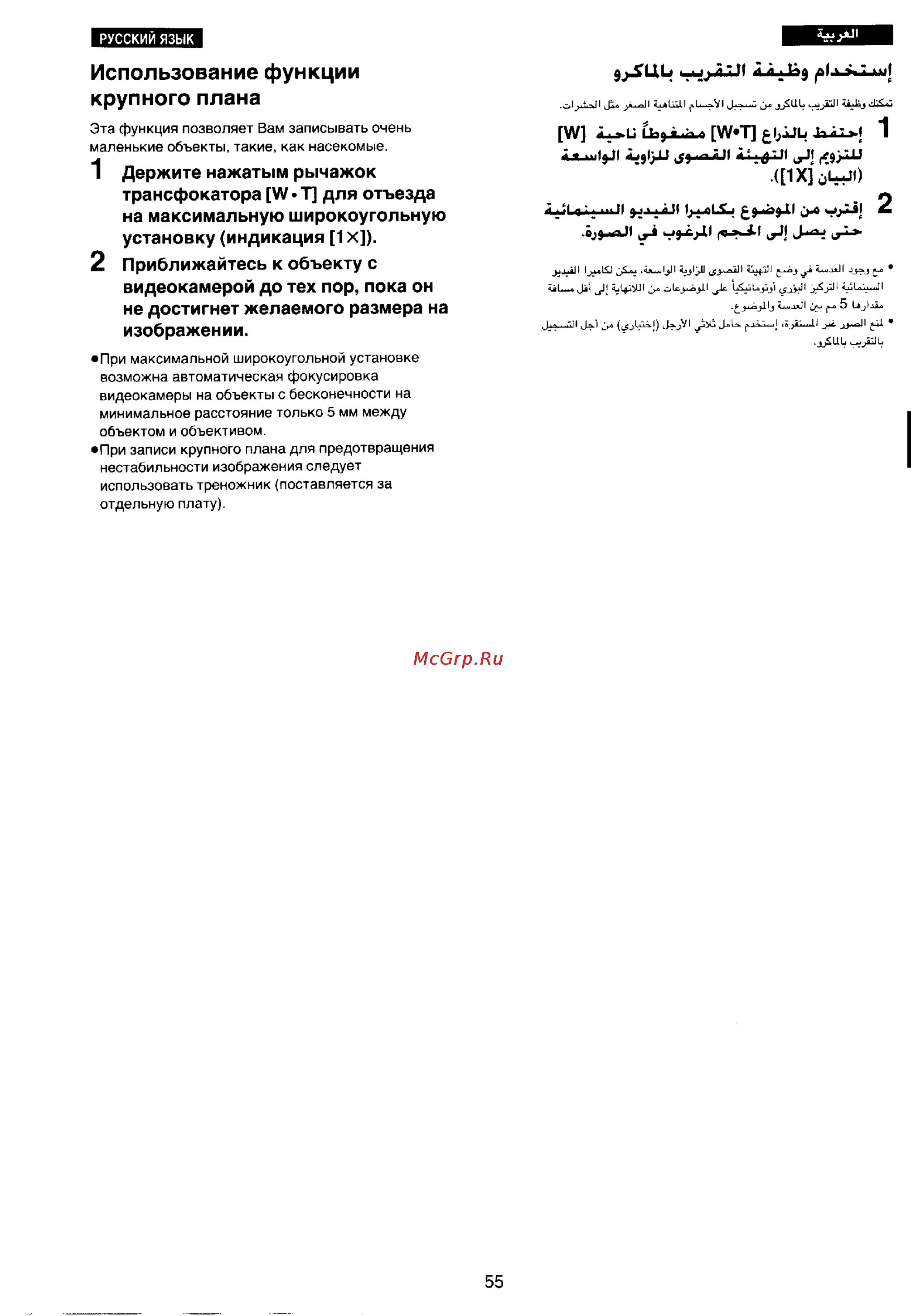 Panasonic NV-RX11EN [52/110] Использование функции крупного плана