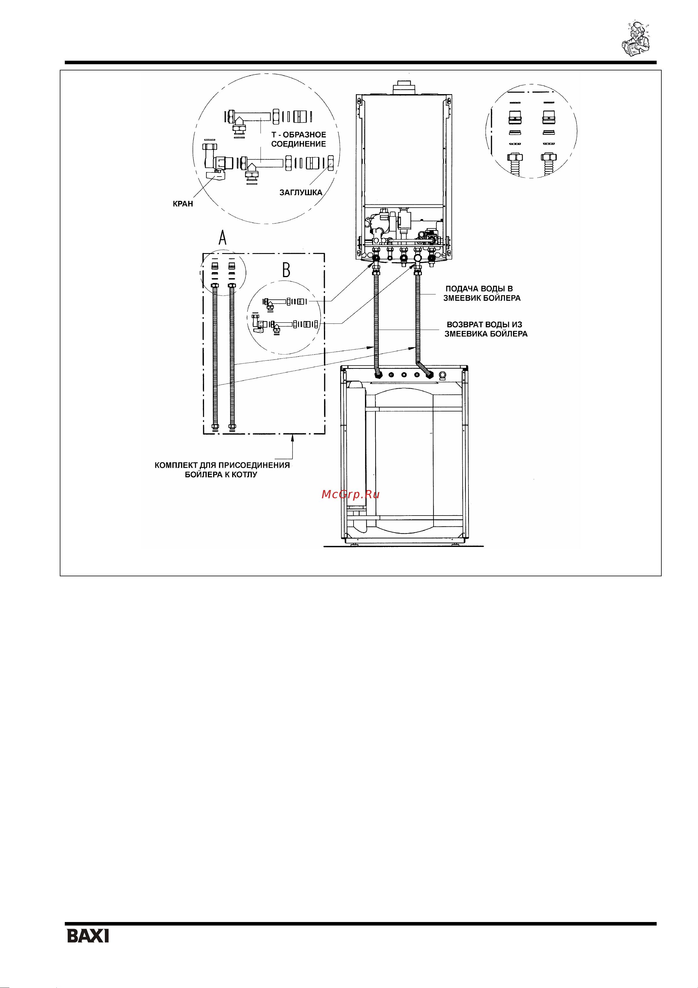 Baxi Luna UB Inox 80 [8/11] Присоединение датчика ntc контура гвс