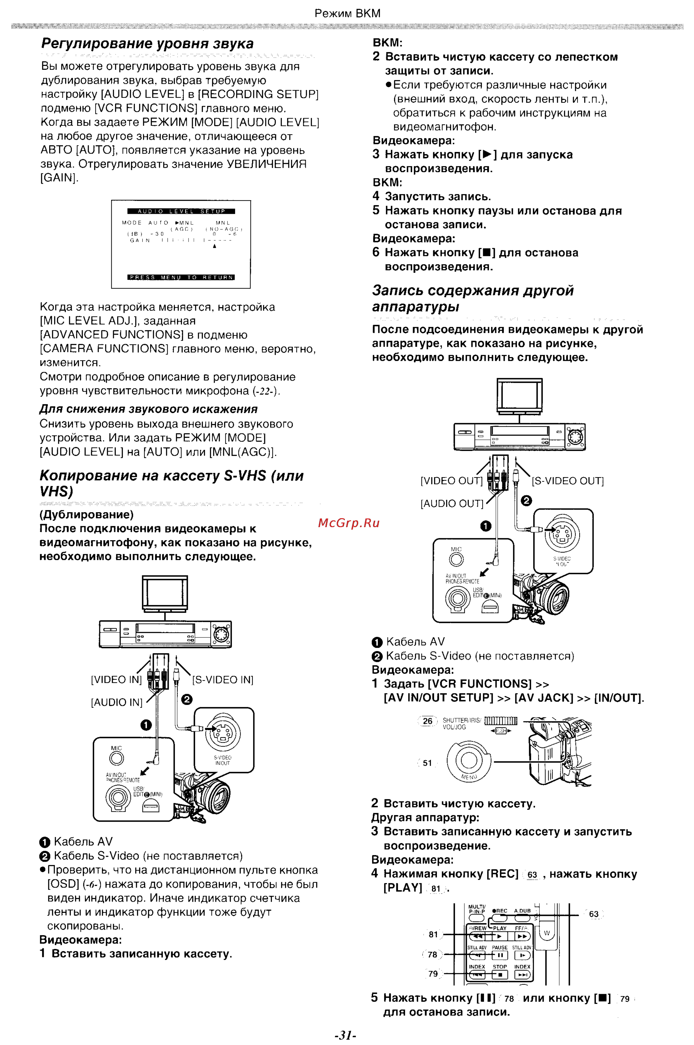 Panasonic NV-MX500EN [31/76] Копирование на кассету s vhs или vhs