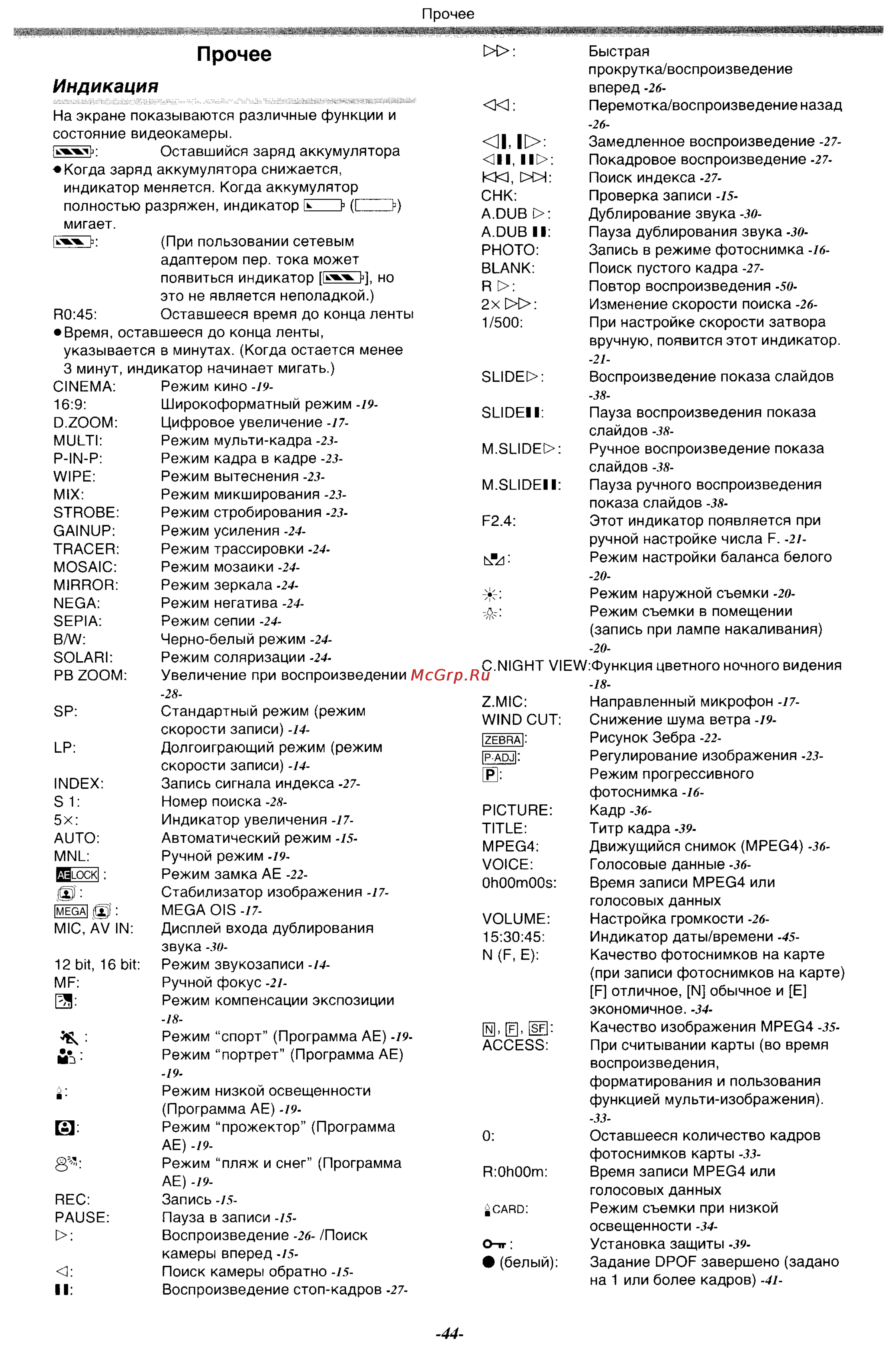 Panasonic NV-MX500EN [44/76] Прочее