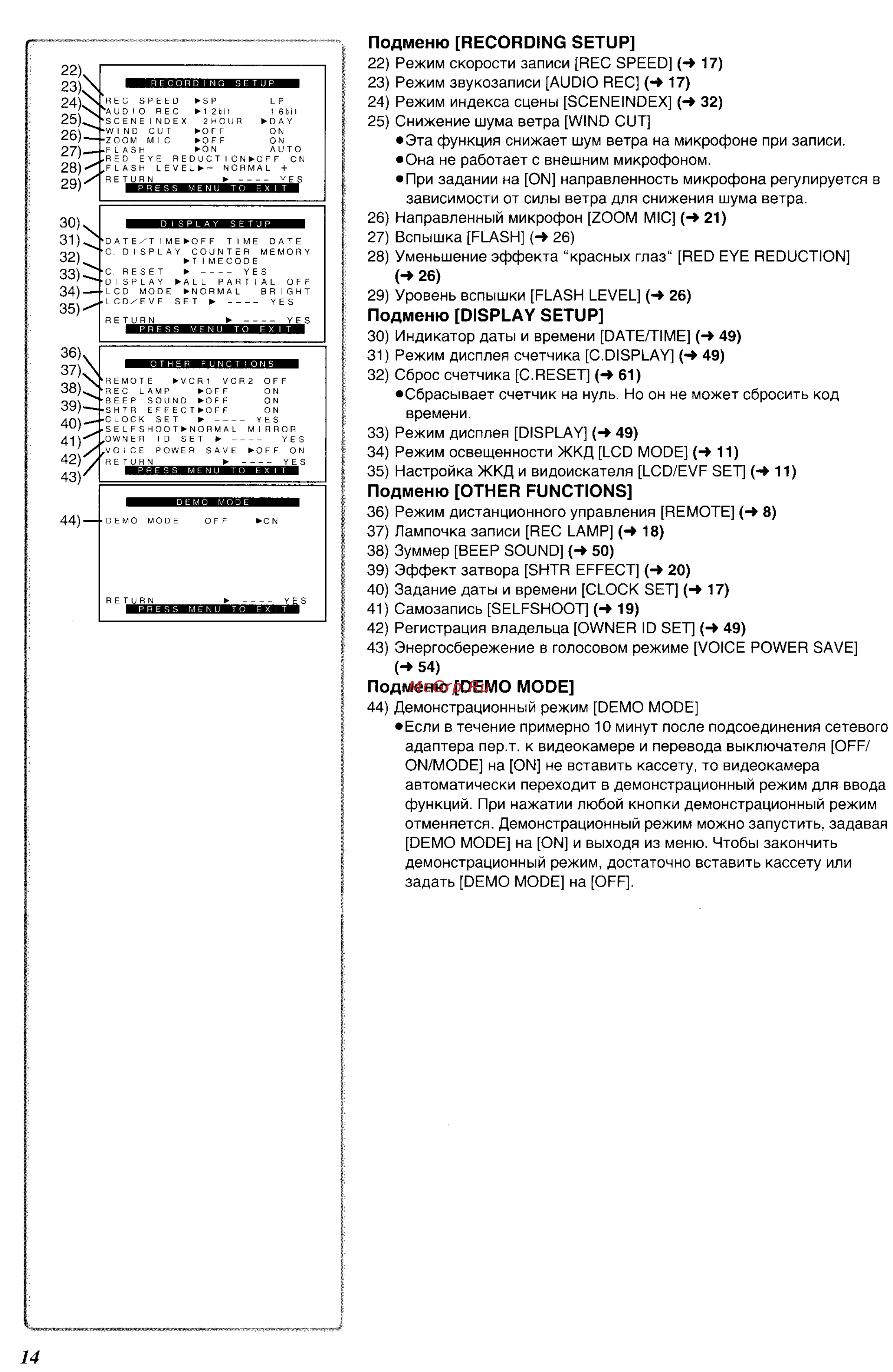 Panasonic NV-MX350EN [14/63] 4 11 подменю other functions
