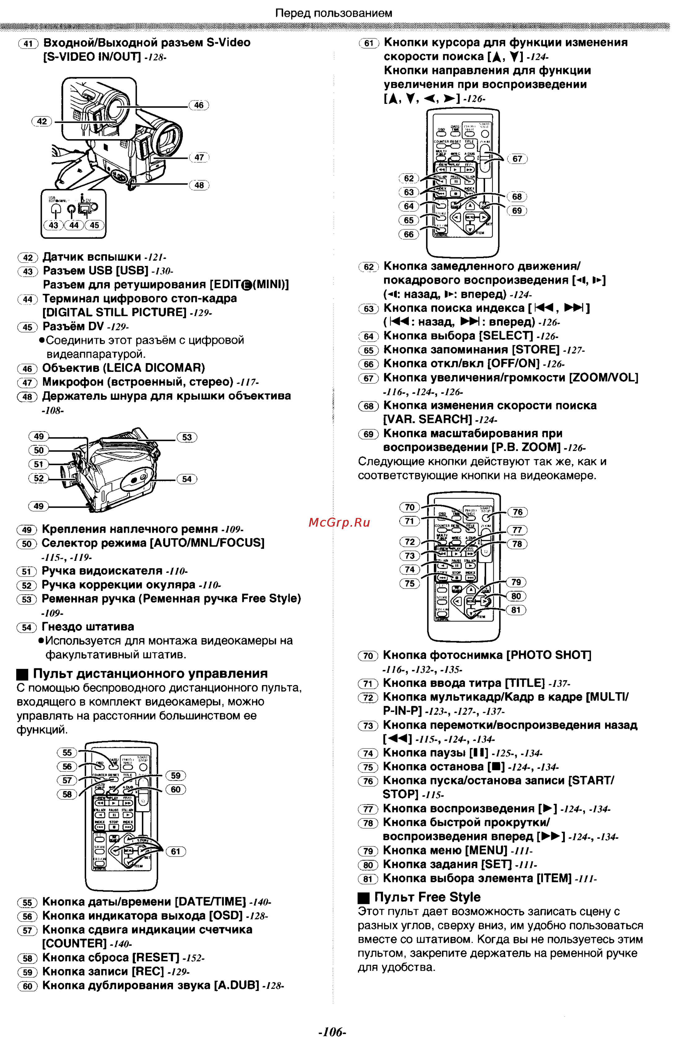 Panasonic NV-GX7EN [6/55] Пульт free style