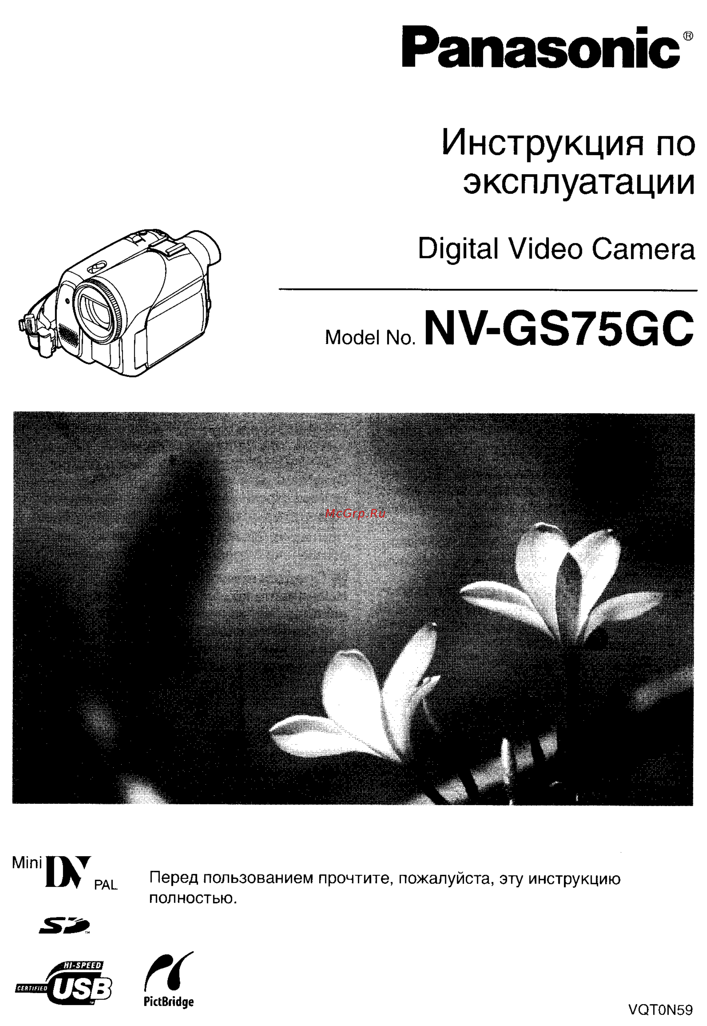 Panasonic NV-GS75GC Инструкция по эксплуатации онлайн