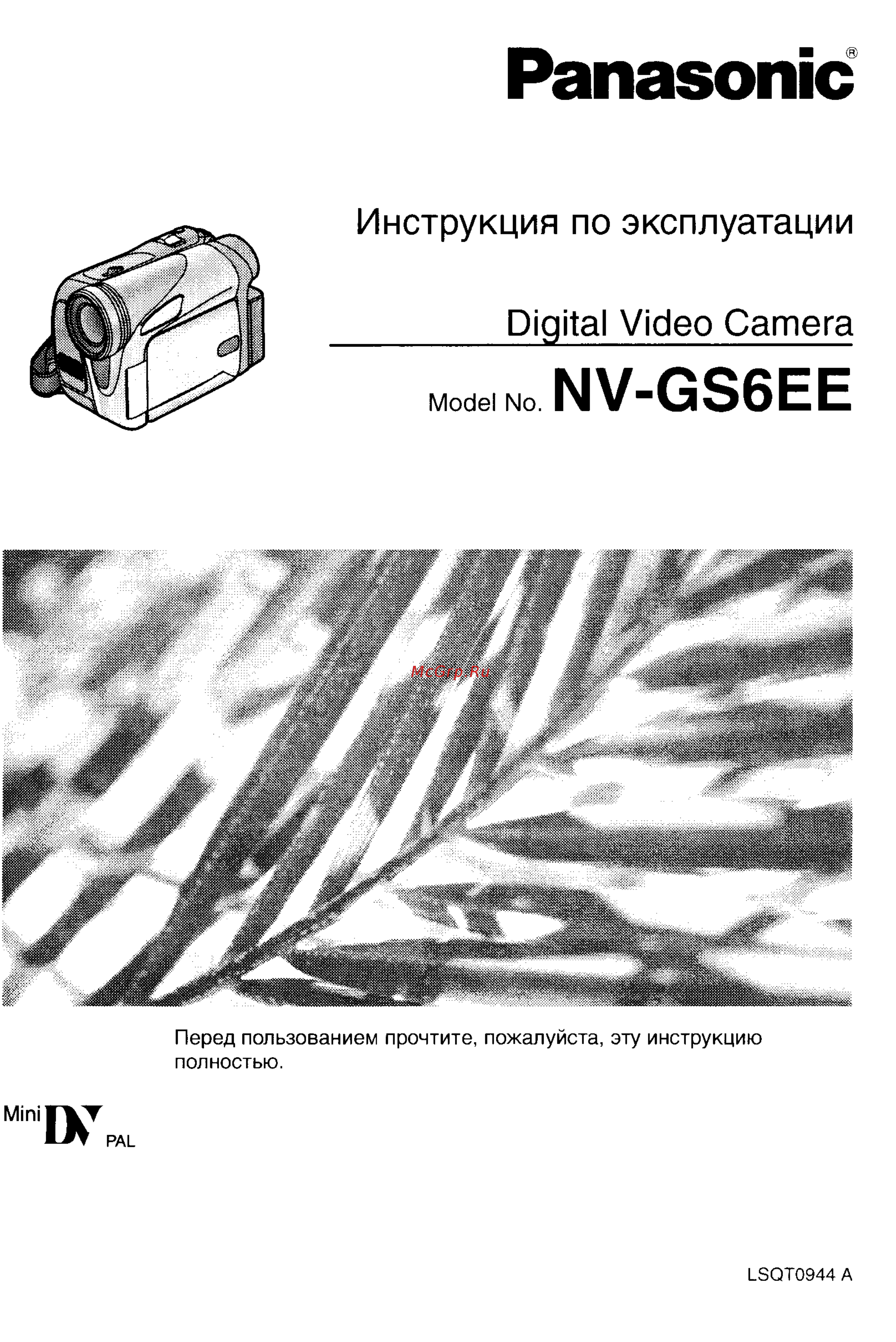 Panasonic NV-GS6EE Инструкция по эксплуатации онлайн
