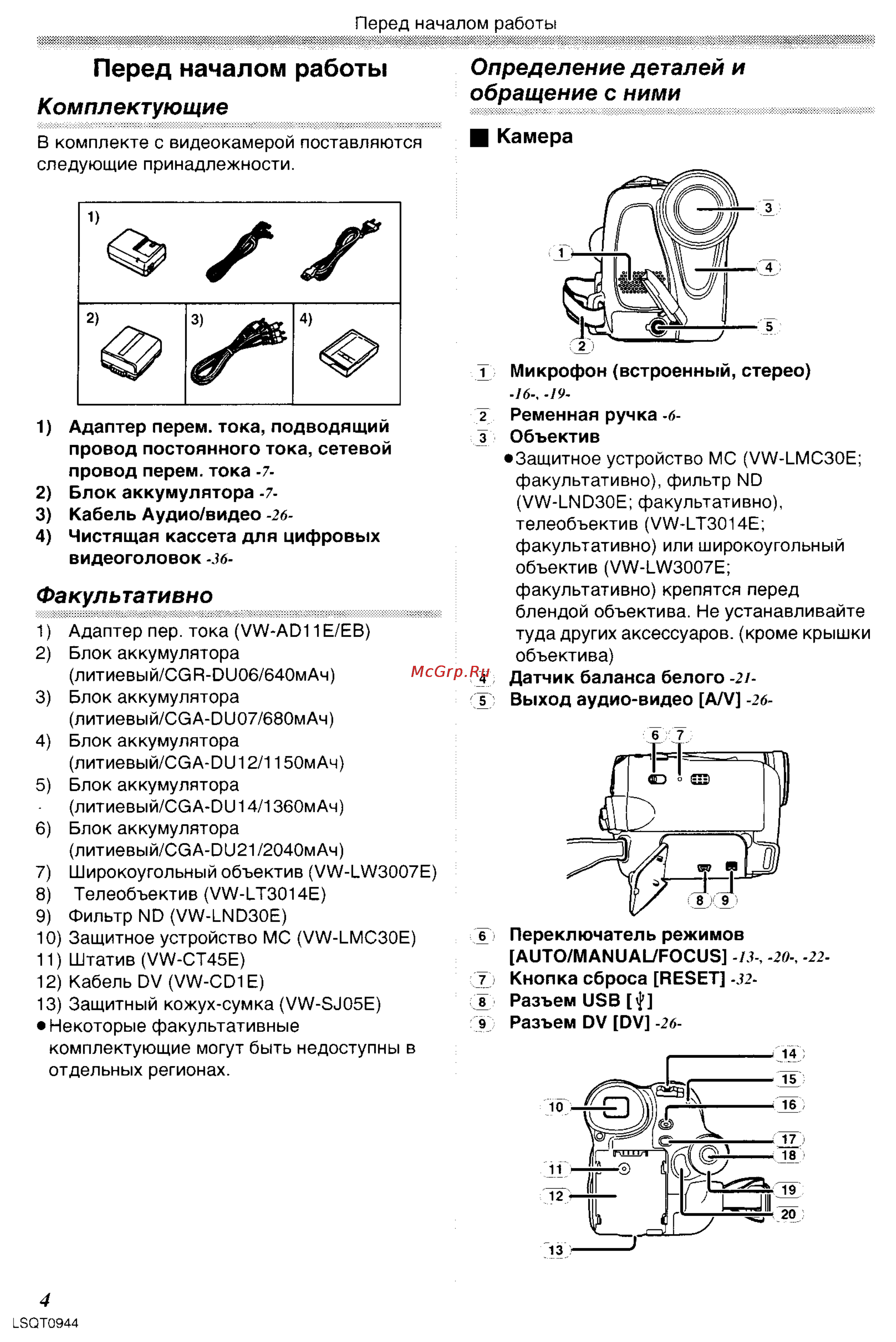 Panasonic NV-GS6EE [4/42] Ком пл ектующие