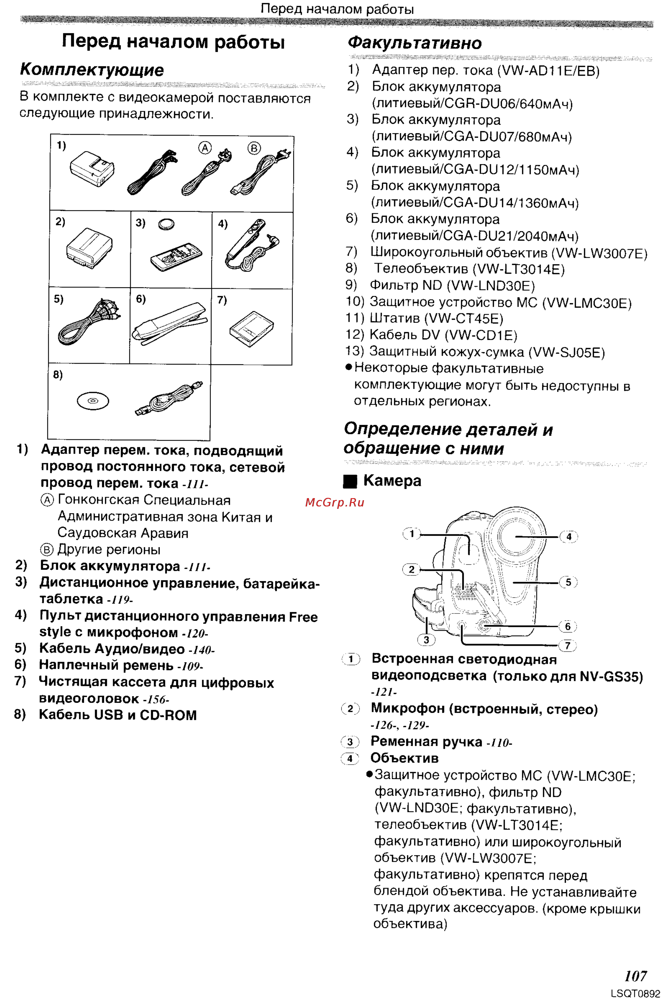 Panasonic NV-GS25GC [4/86] Комплектующие