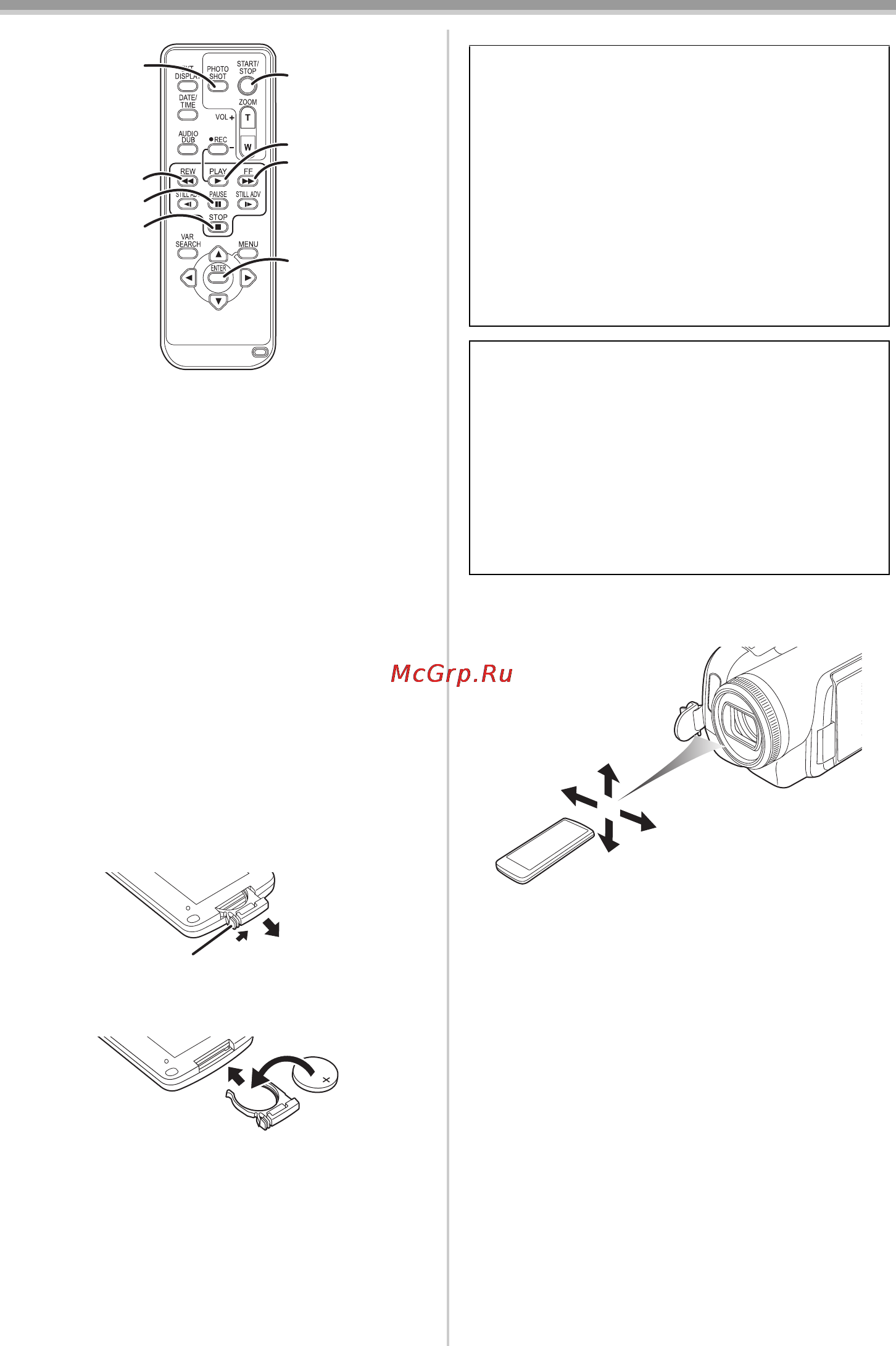 Panasonic NV-GS300 [24/72] Рабочий диапазон дистанционного управления