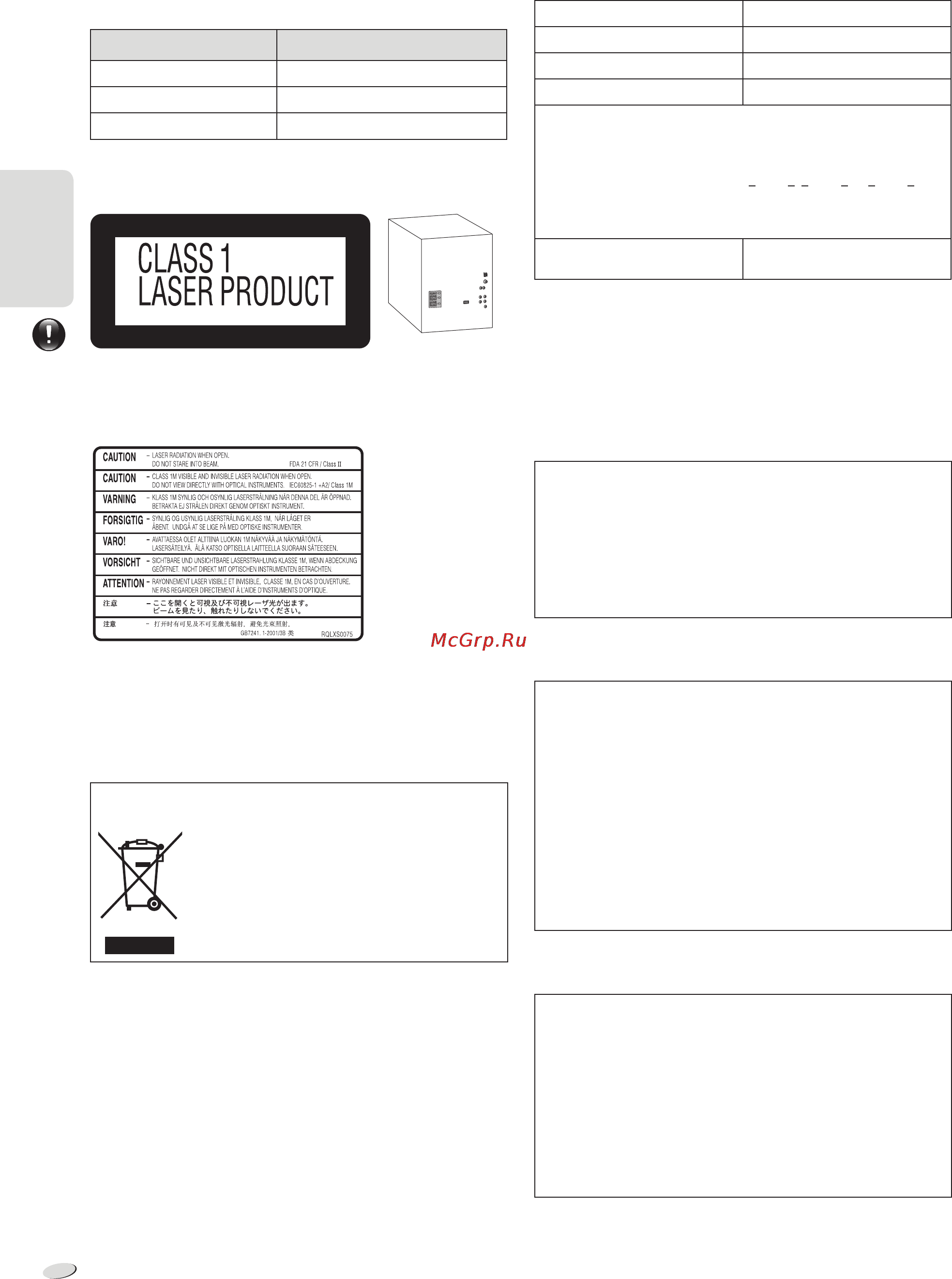 Panasonic SC-VKX80 [30/56] Обережно