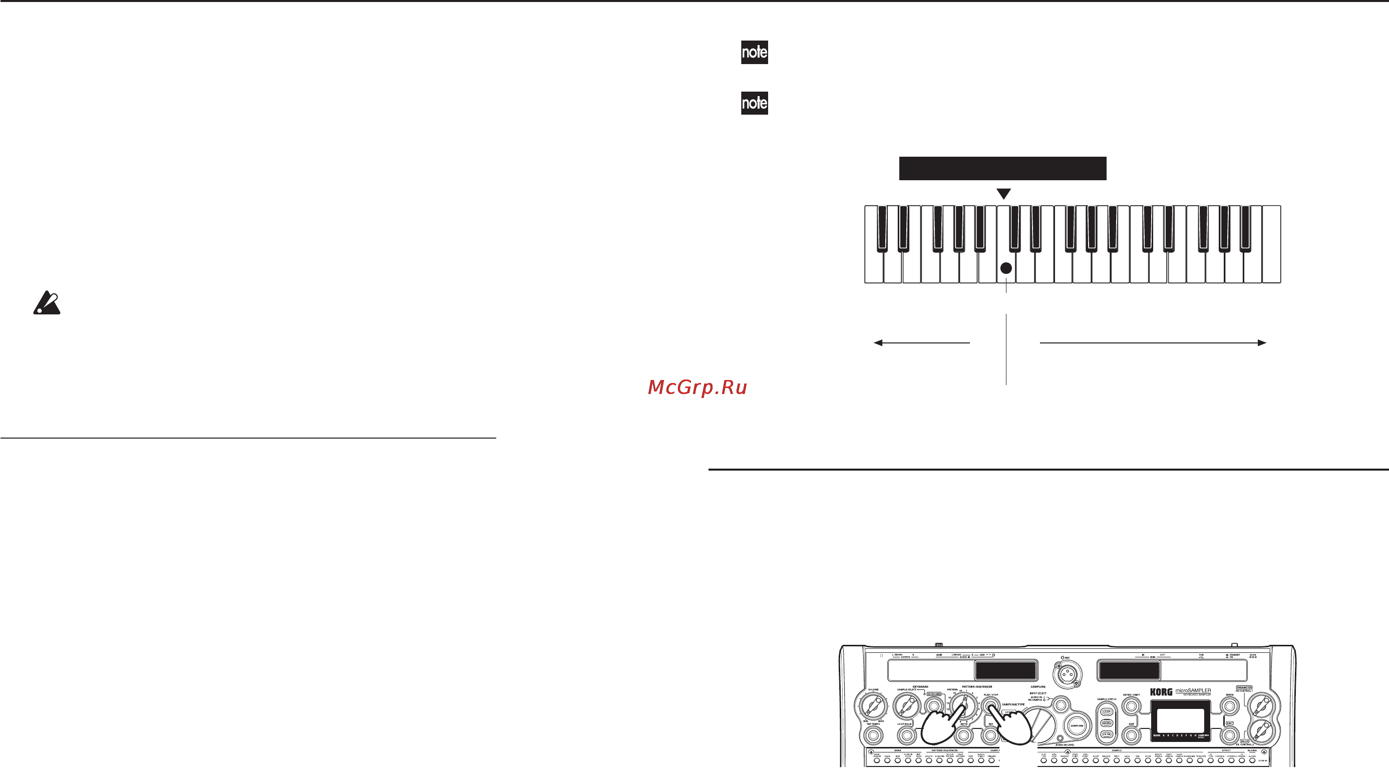 Korg microSampler [16/72] Клавиатурный режим