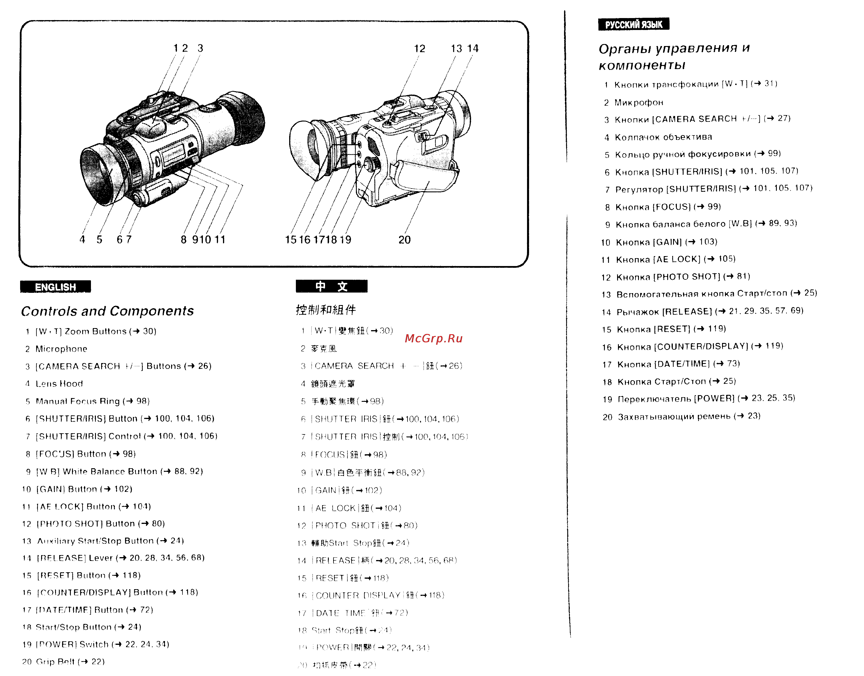 Panasonic NV-DX1EN [6/93] Controls and components