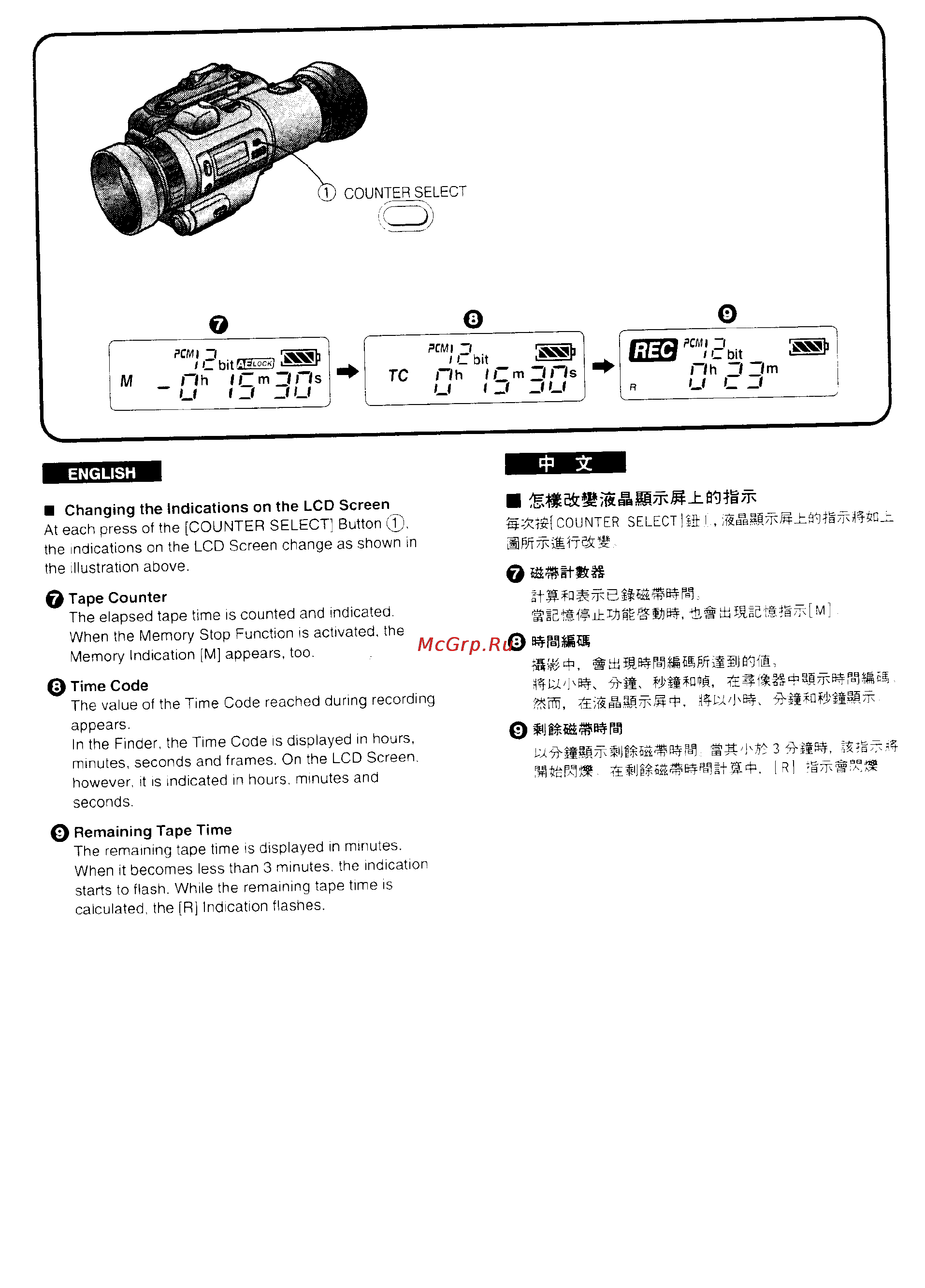 Panasonic NV-DX1EN [83/93] Tape counter