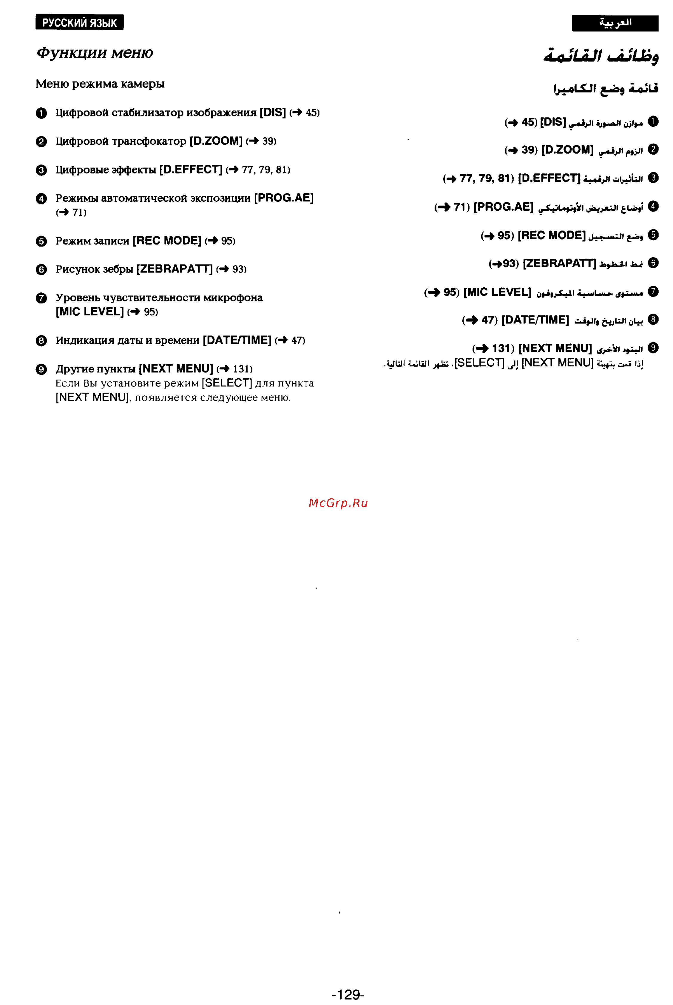 Panasonic NV-DX100EN [120/163] Функции меню
