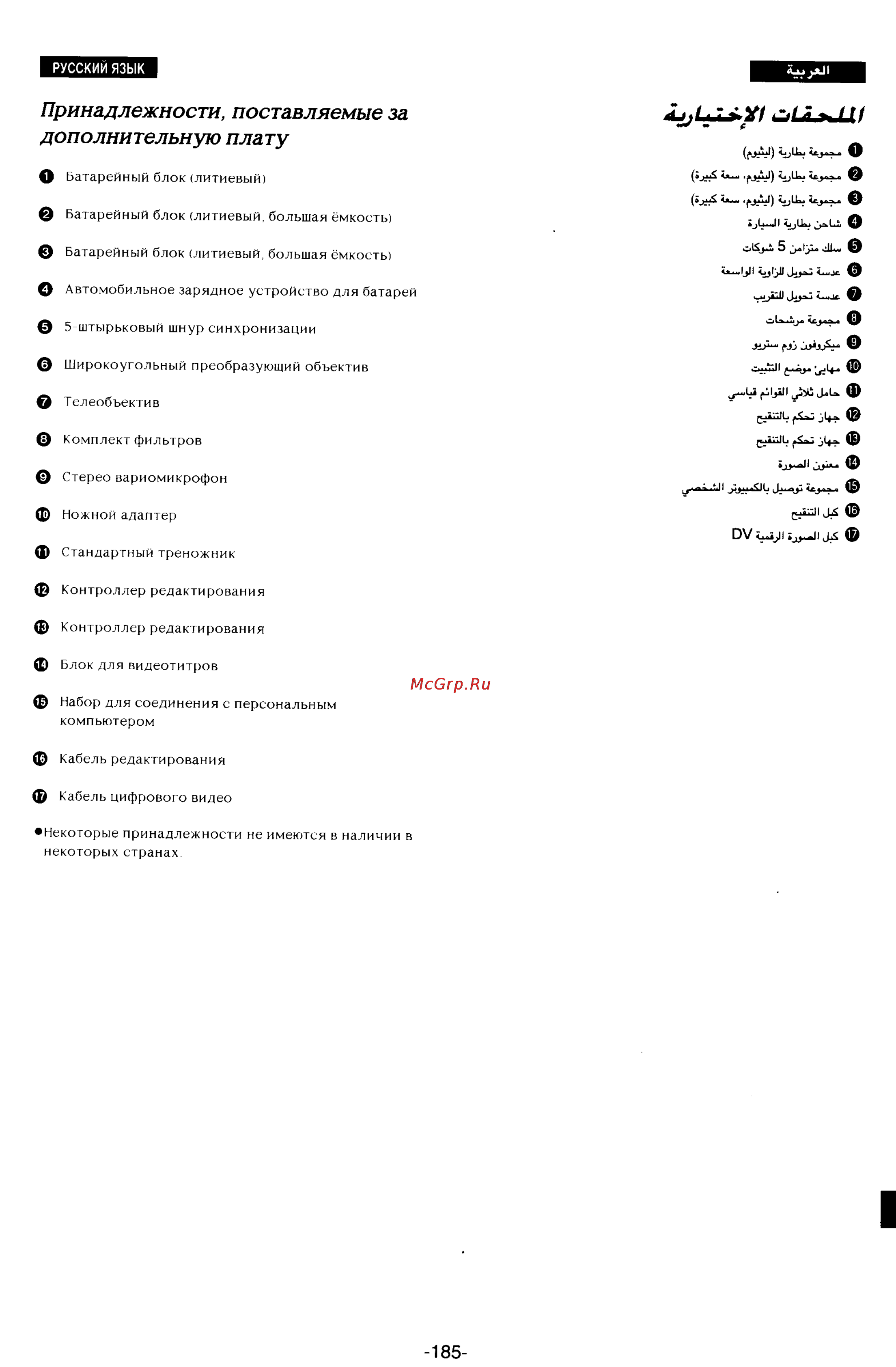 Panasonic NV-DX100EN [162/163] Принадлежности поставляемые за дополнительную плату