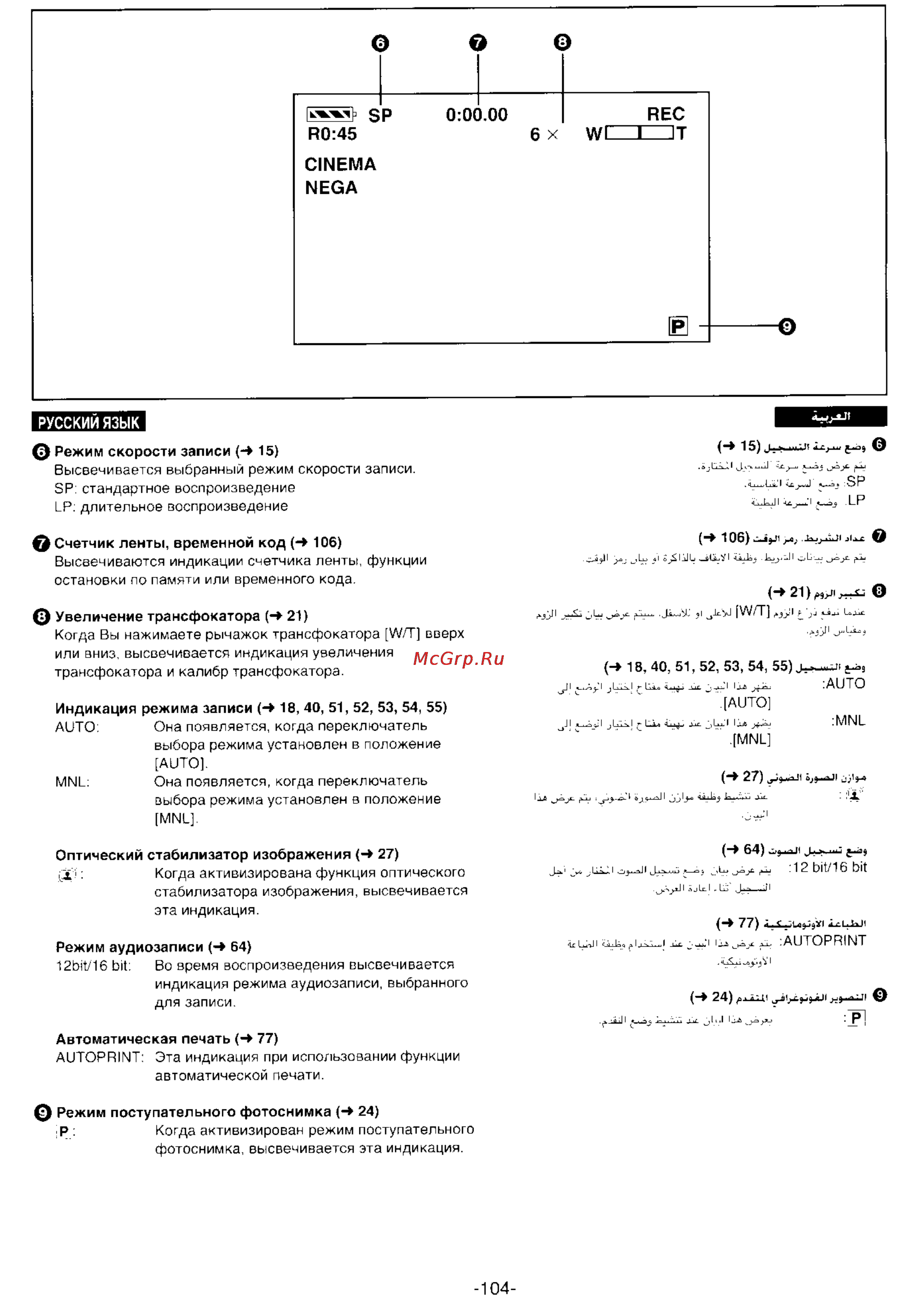Panasonic NV-DS99EN [102/112] Русский язык