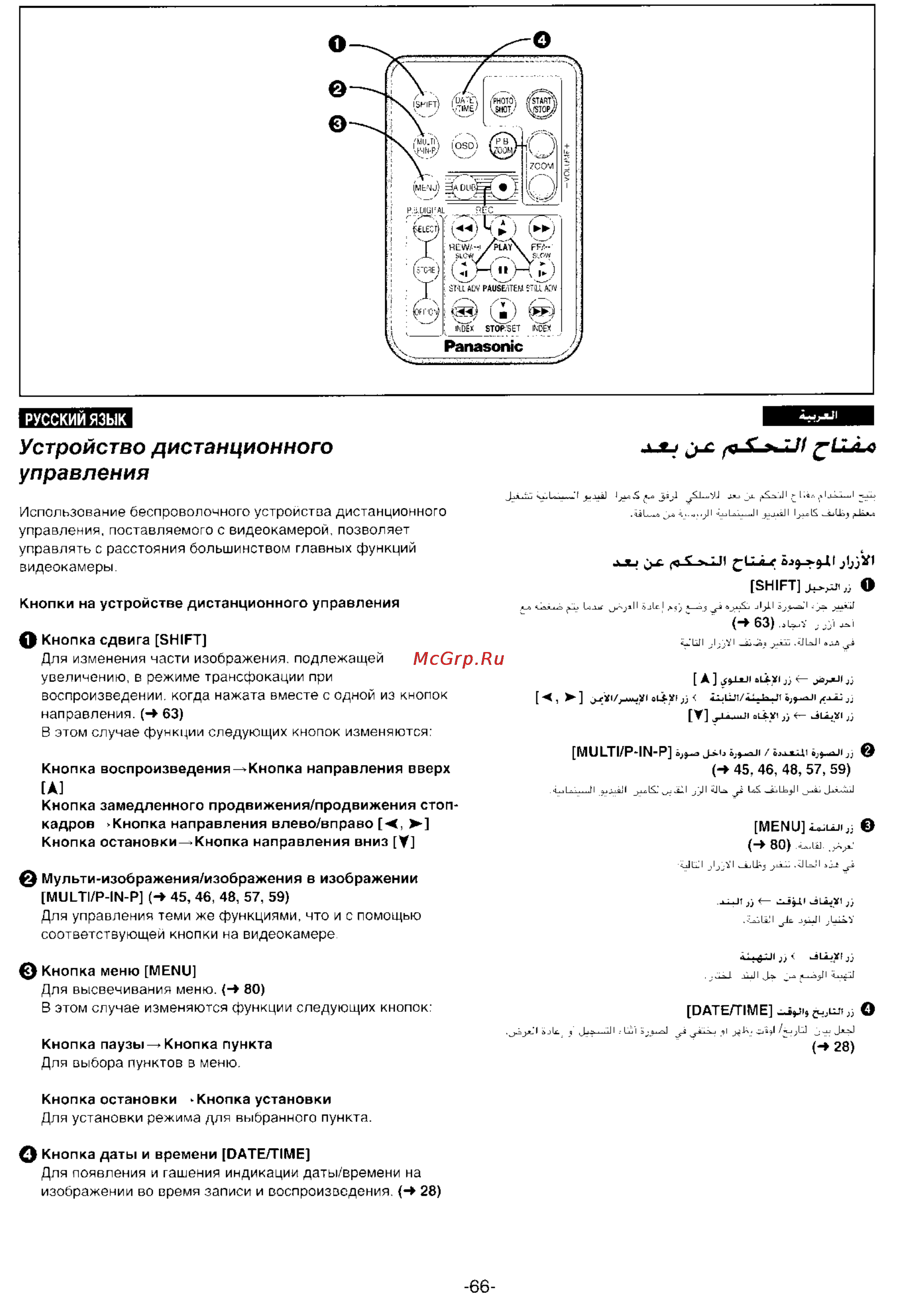 Panasonic NV-DS99EN [64/112] Устройство дистанционного управления